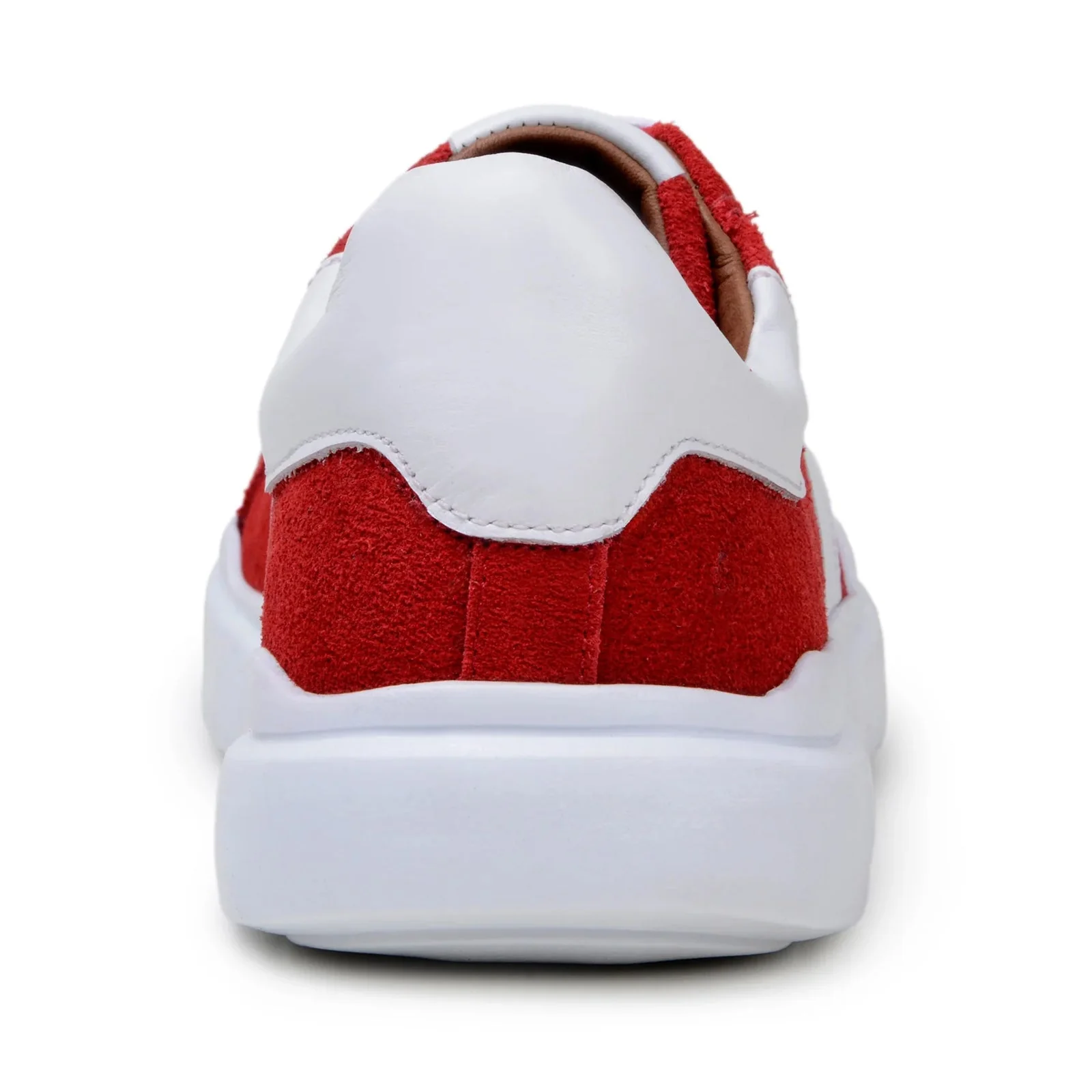 Men's Belvedere Olivier Suede Tennis Shoe in Red & White - Image 5