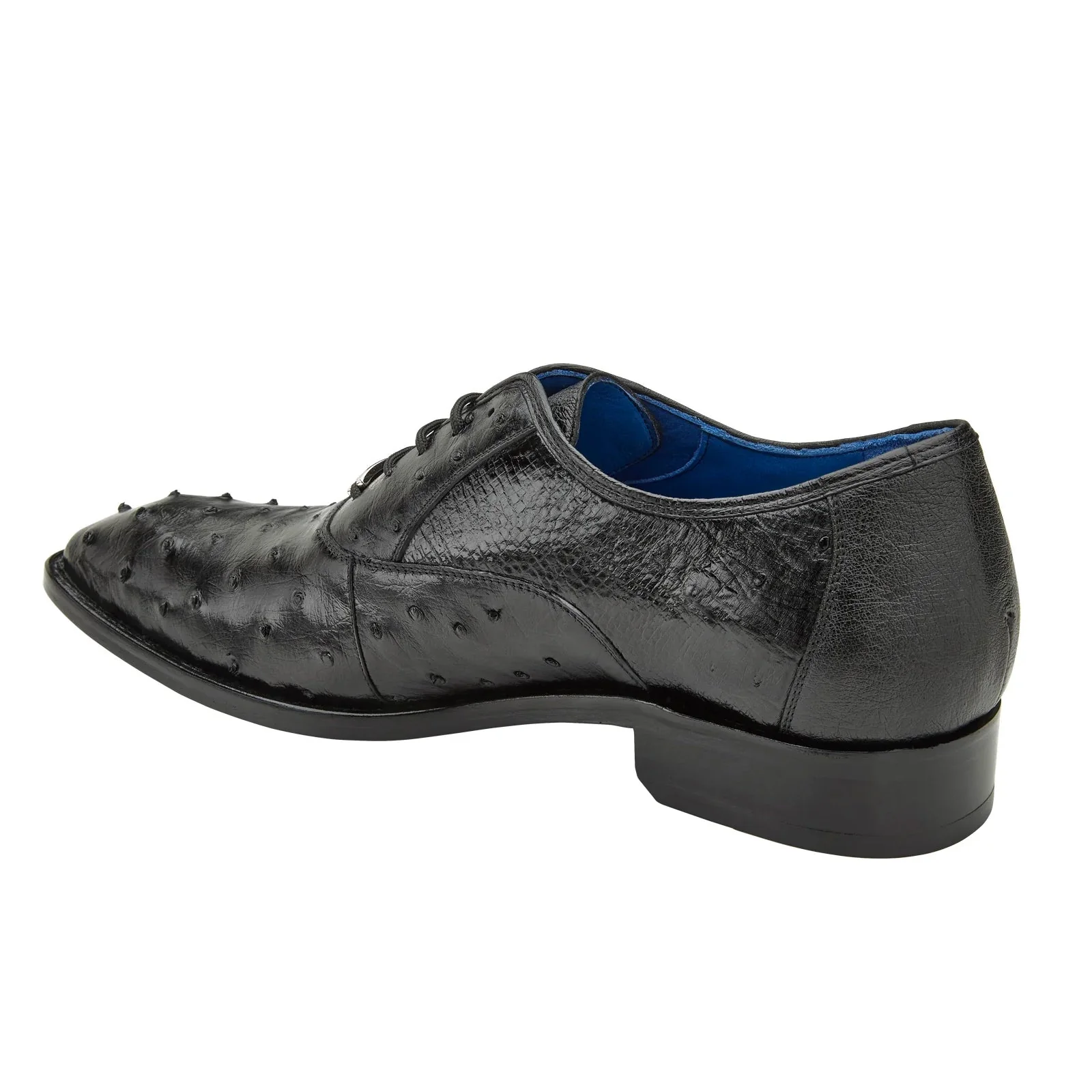 Men's Belvedere Orlando Ostrich Quill Plain Toe Dress Shoe in Black - Image 4