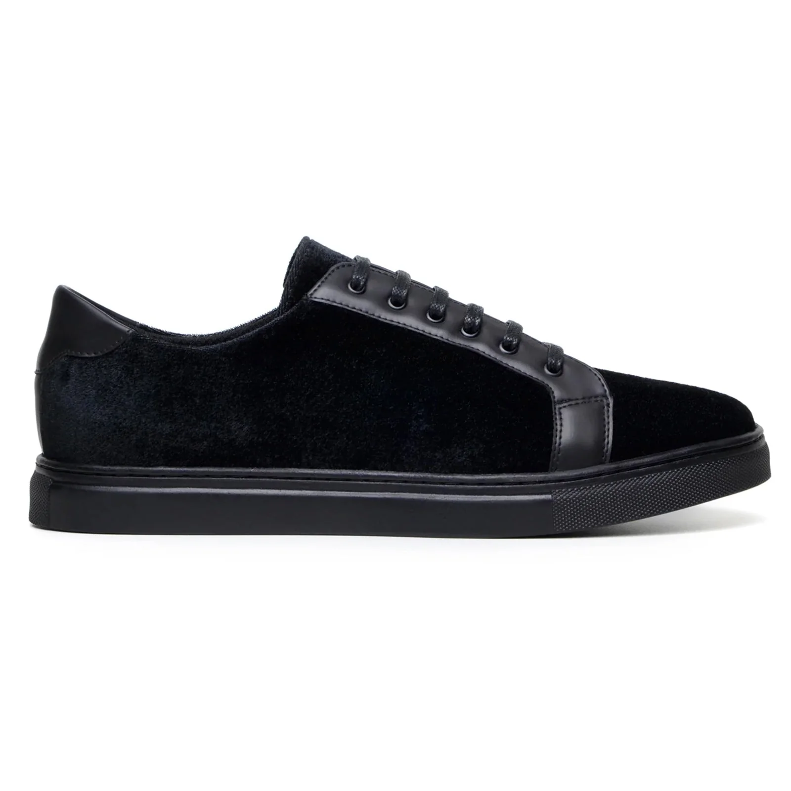 Men's Belvedere Prince Velvet & Matte Leather Tuxedo Sneaker in Black