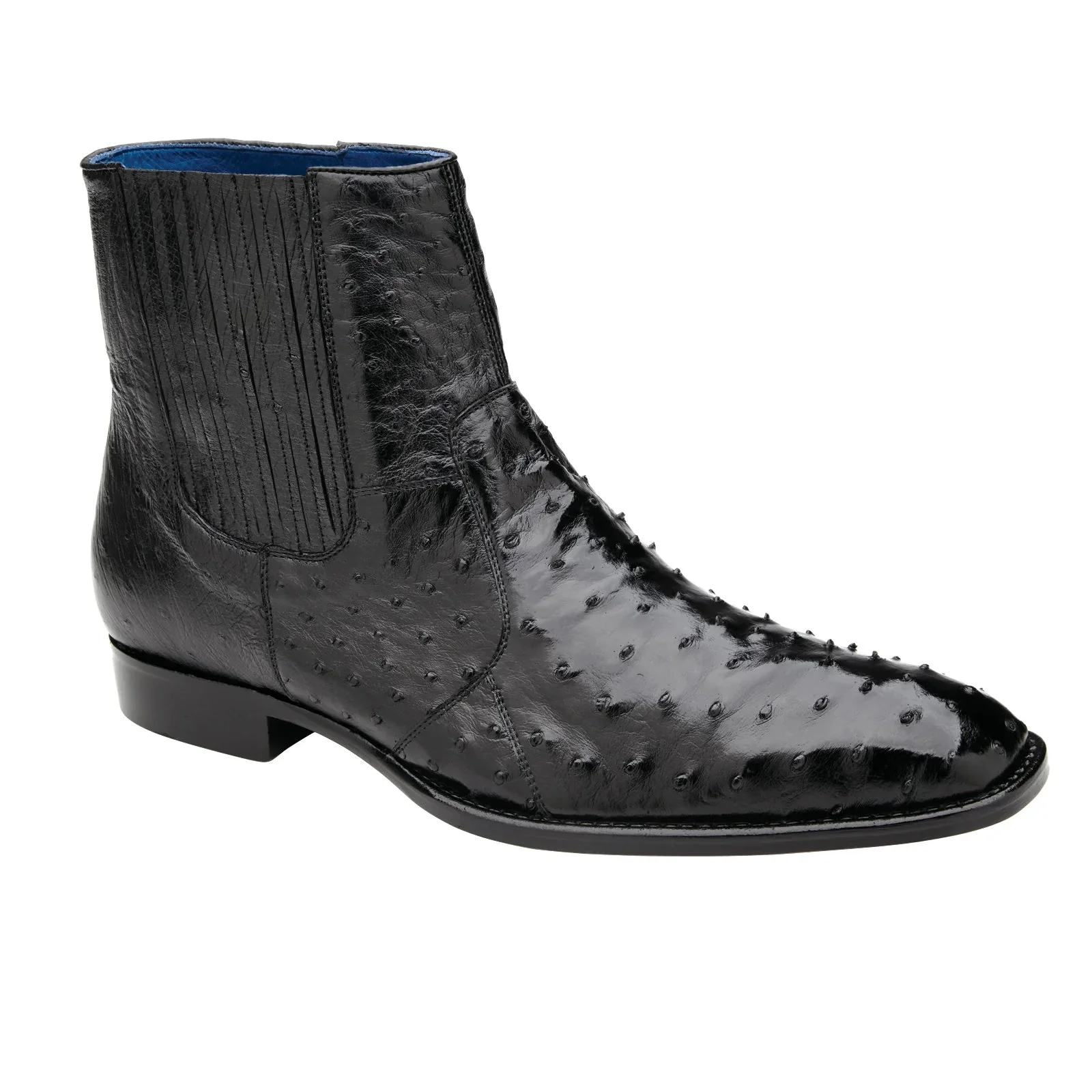 Men's Belvedere Roger Ostrich Quill Dress Boot in Black - Image 2