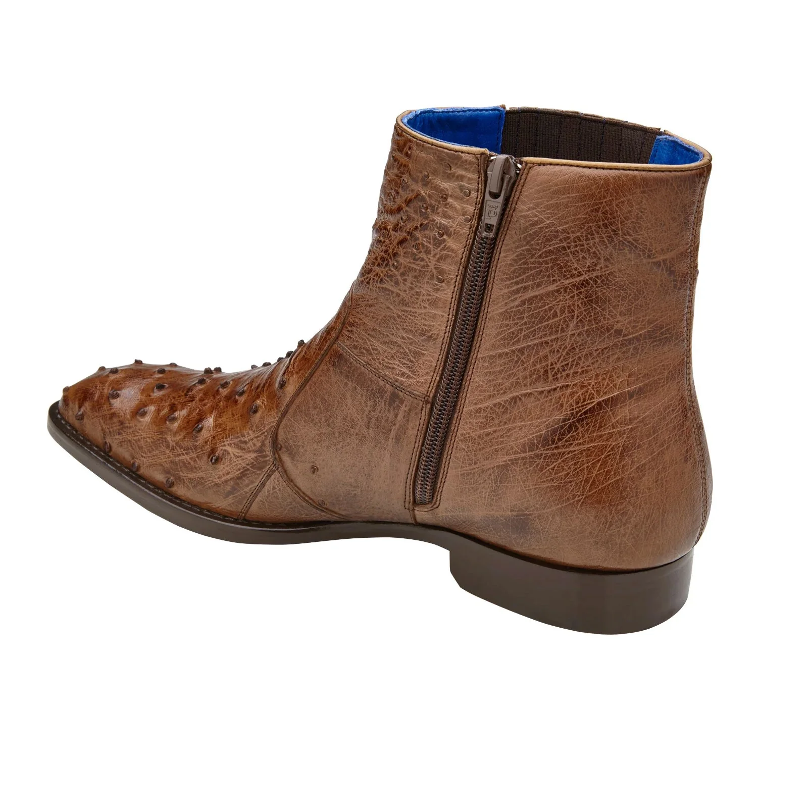 Men's Belvedere Roger Ostrich Quill Dress Boot in Brown - Image 4