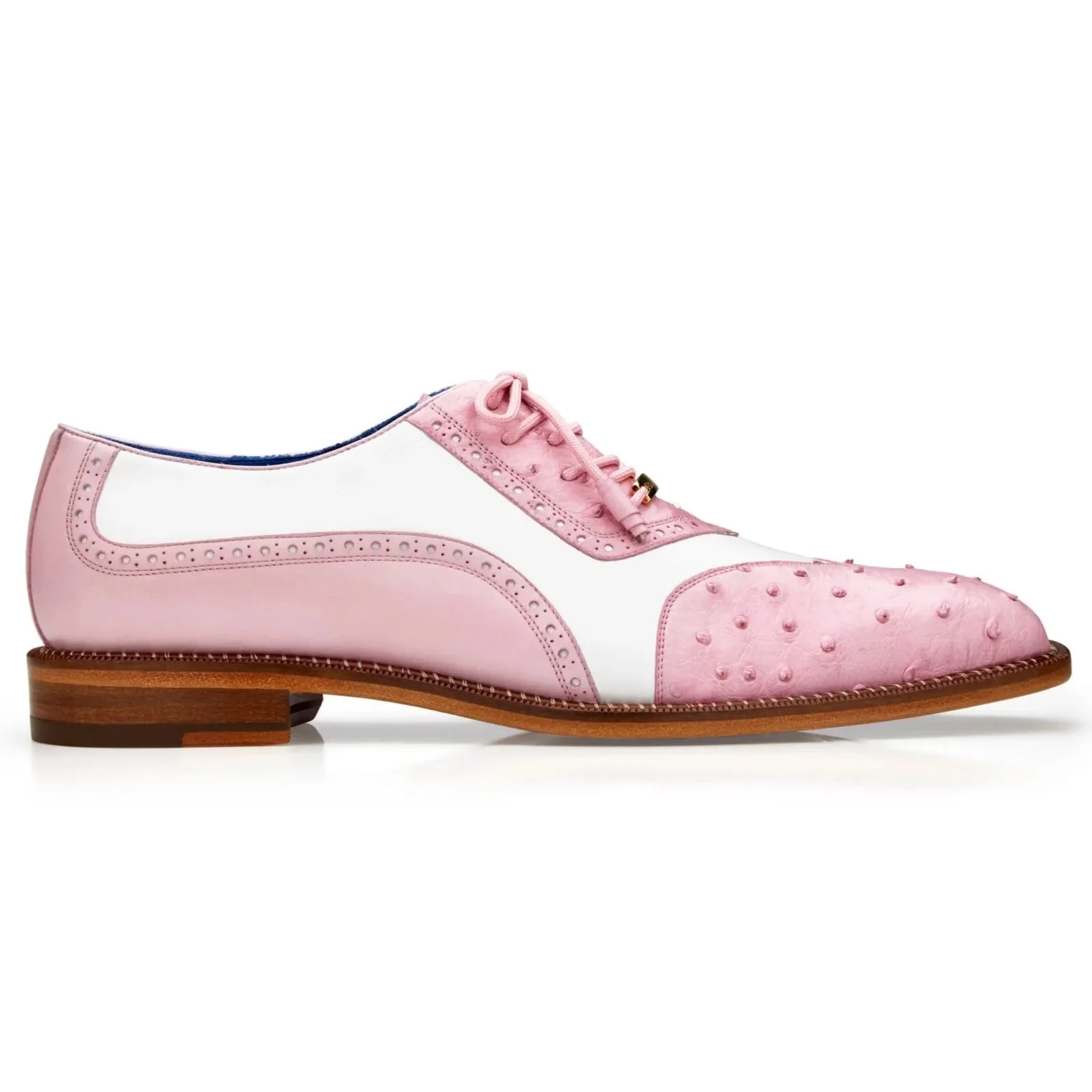 Men's Belvedere Sesto Dress Shoe in Pink & White CLOSEOUT SIZE 13