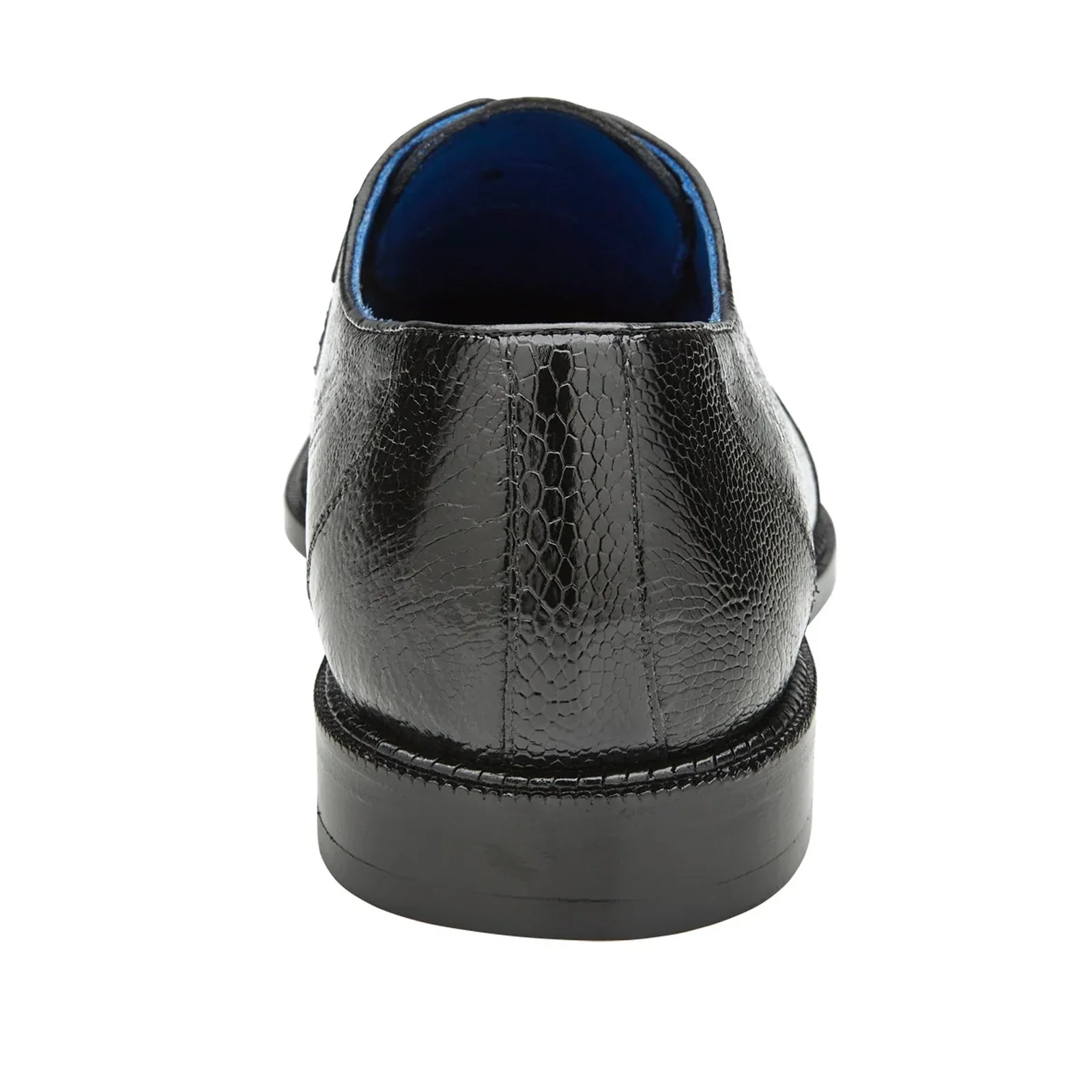 Men's Belvedere Siena Ostrich Leg Moc Toe Dress Shoe in Black - Image 5