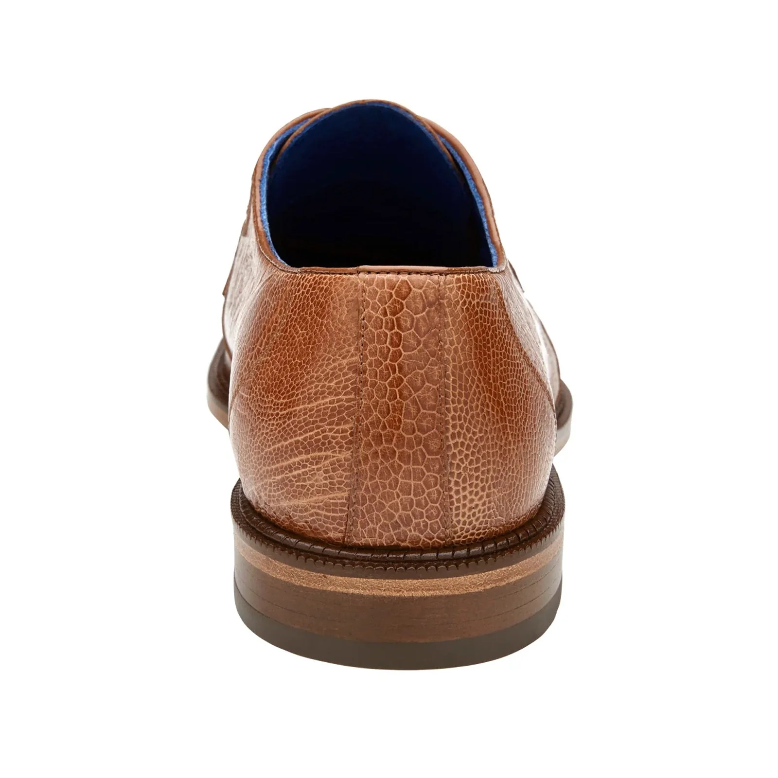 Men's Belvedere Siena Ostrich Leg Moc Toe Dress Shoe in Burned Amber - Image 5