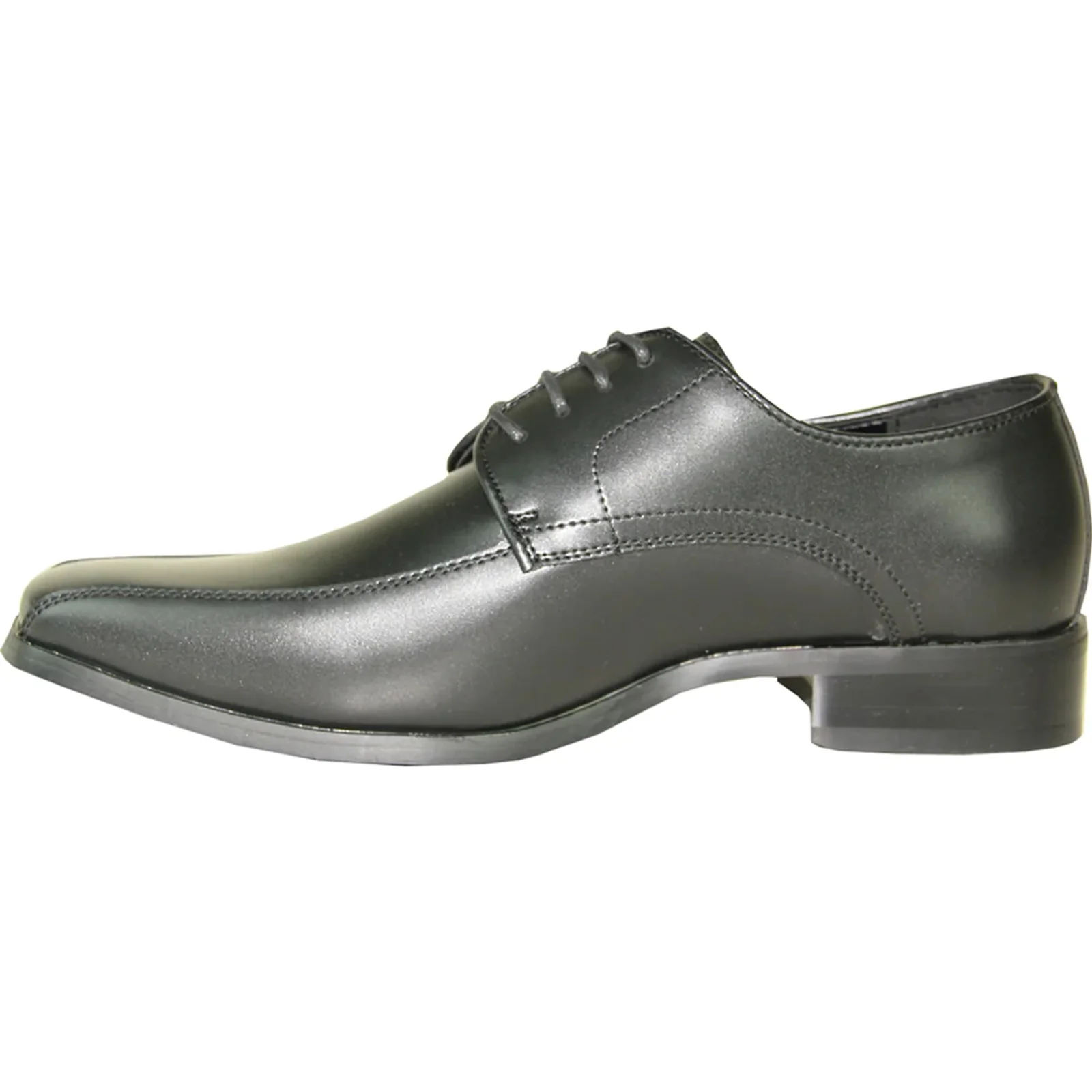 Mens Classic Bicycle Square Pointy Toe Dress Shoe in Black - Image 3