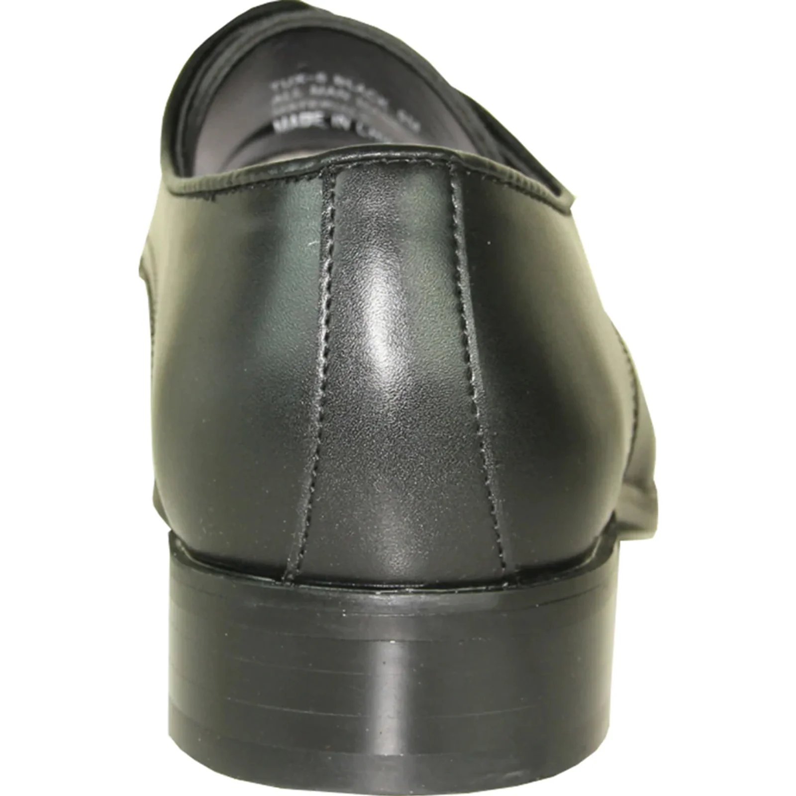 Mens Classic Bicycle Square Pointy Toe Dress Shoe in Black - Image 5