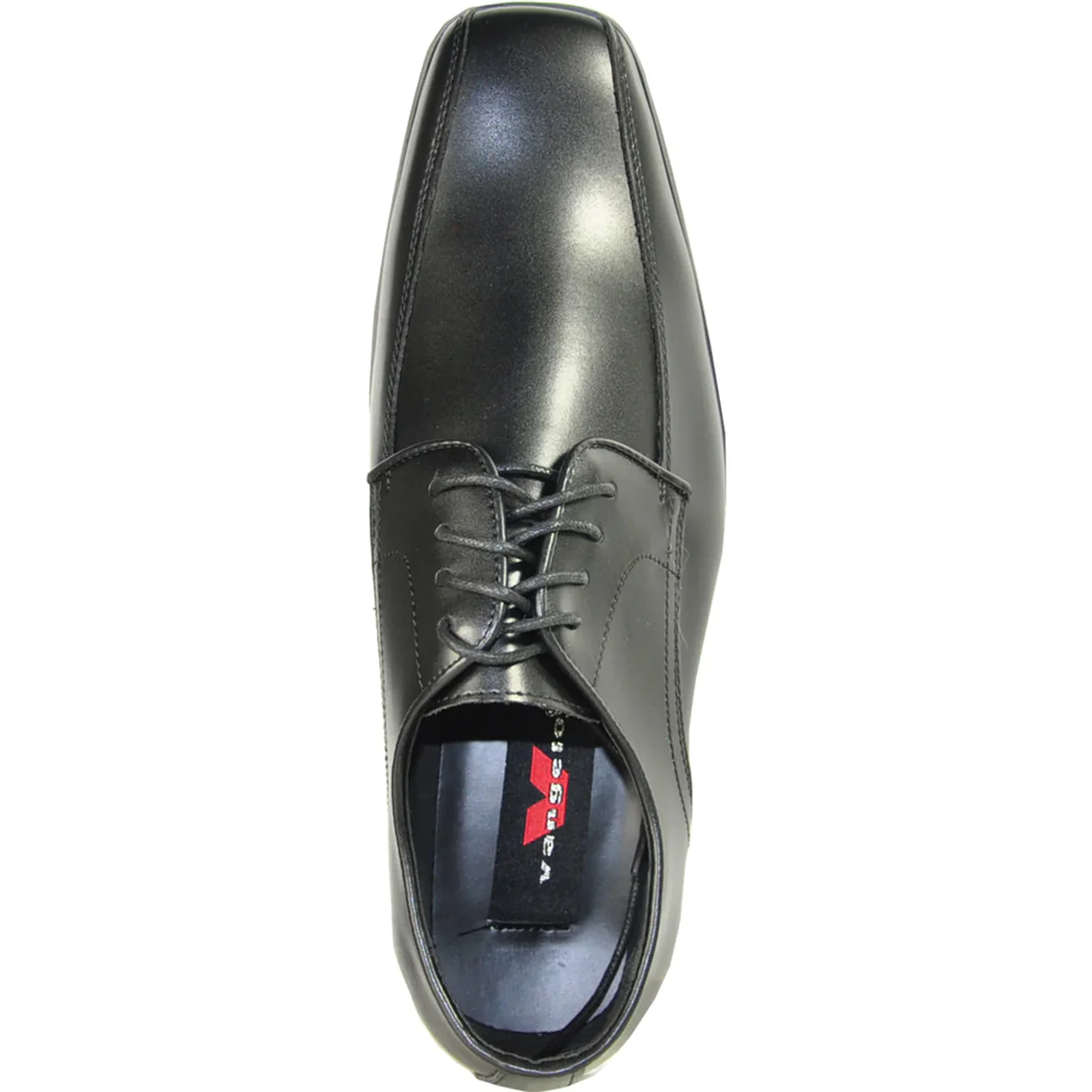 Mens Classic Bicycle Square Pointy Toe Dress Shoe in Black - Image 6
