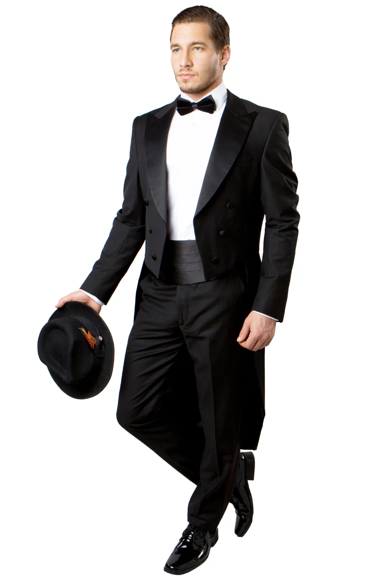 Men's Classic Designer Long Tail Tuxedo in Black - Image 2