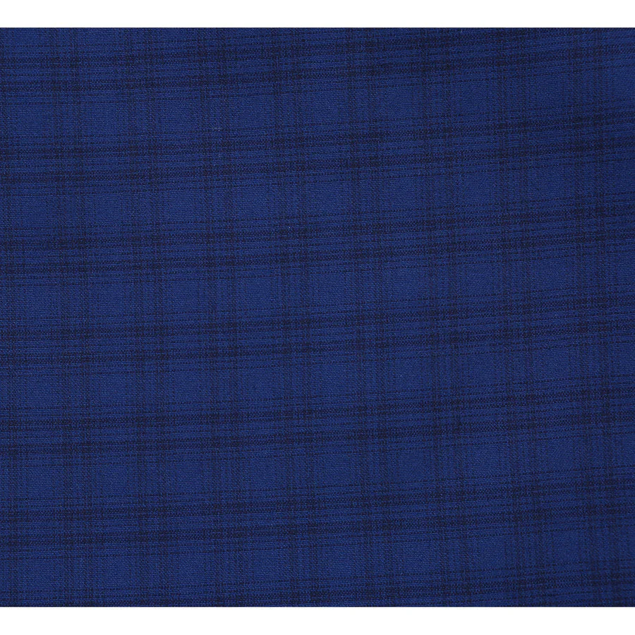 Mens Classic Fit Two Button Wool Suit in Dark Blue Windowpane Plaid Check - Image 6