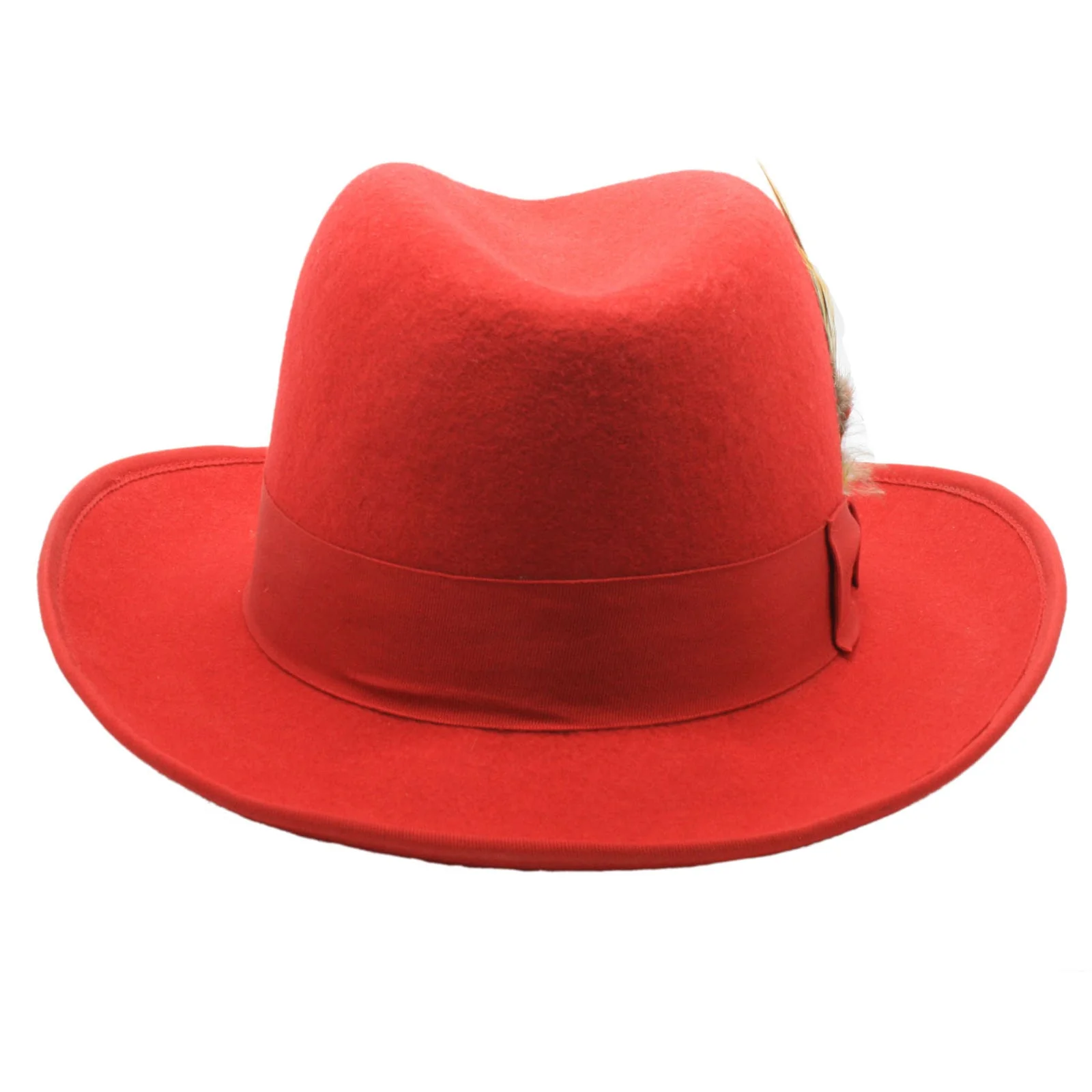 Mens Classic Gangster Godfather Wool Dress Hat in Red - Image 2