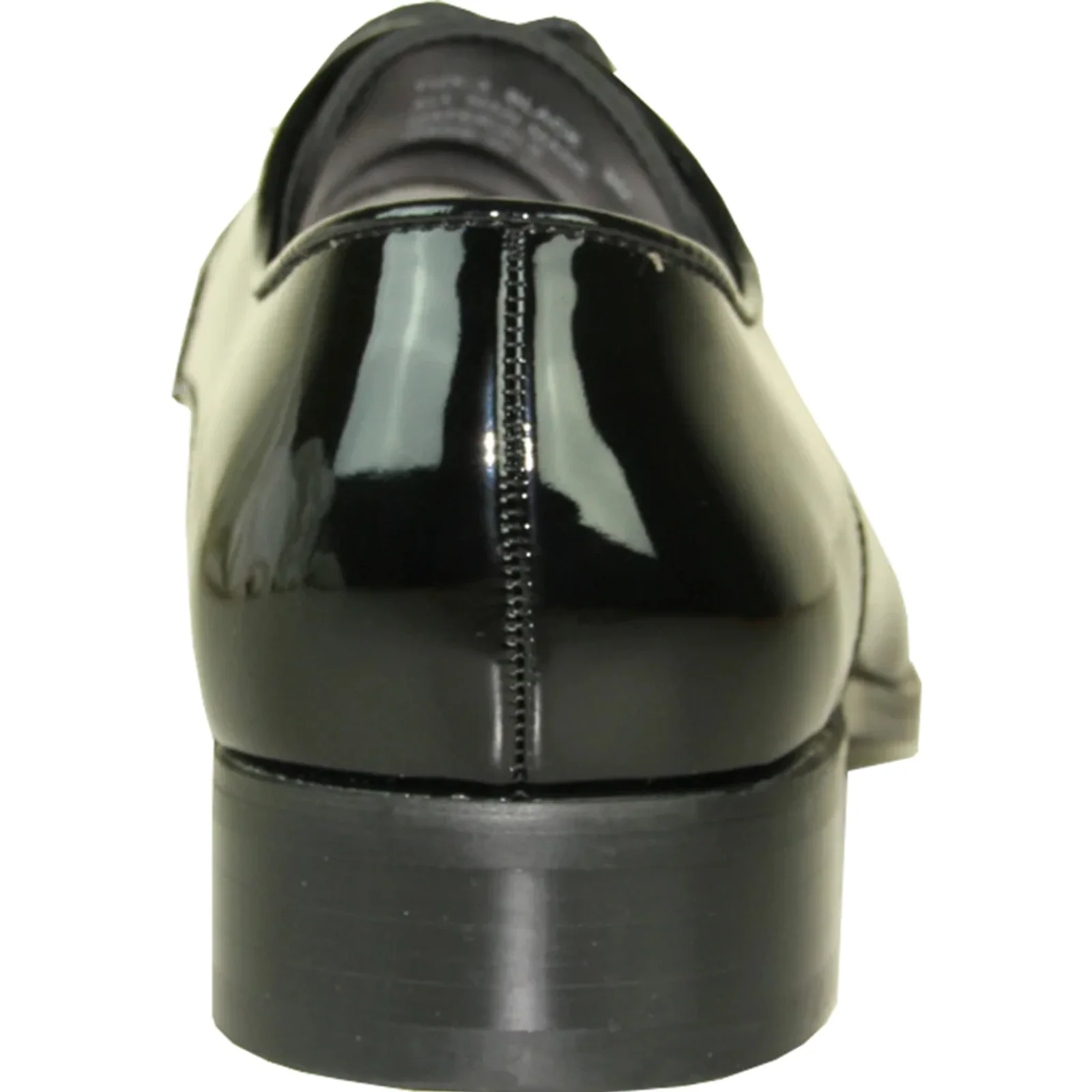 Mens Classic Moc Toe Shiny Patent Tuxedo Prom Shoe in Black - Image 5