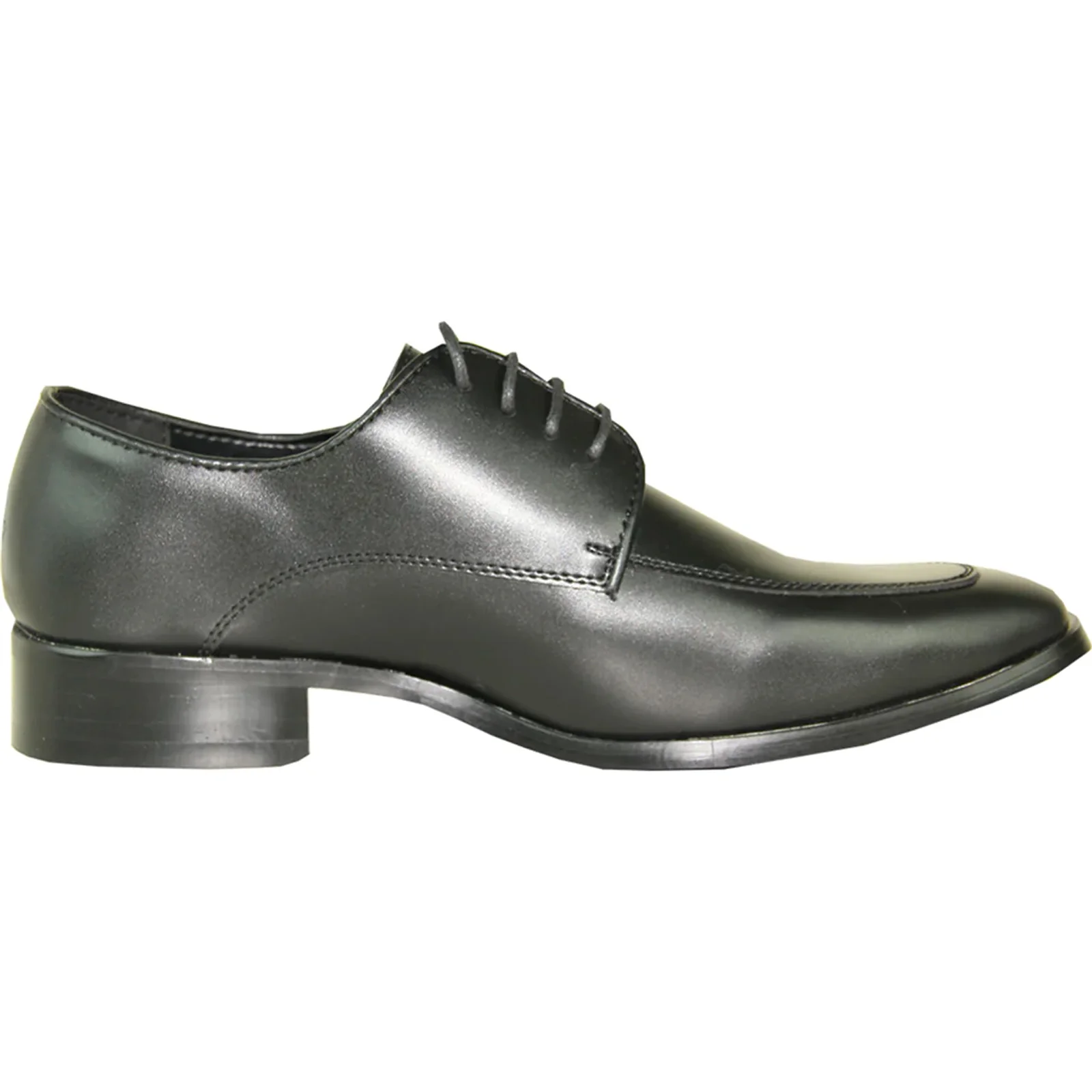 Mens Classic Moc Toe Tuxedo Prom Shoe in Black - Image 2