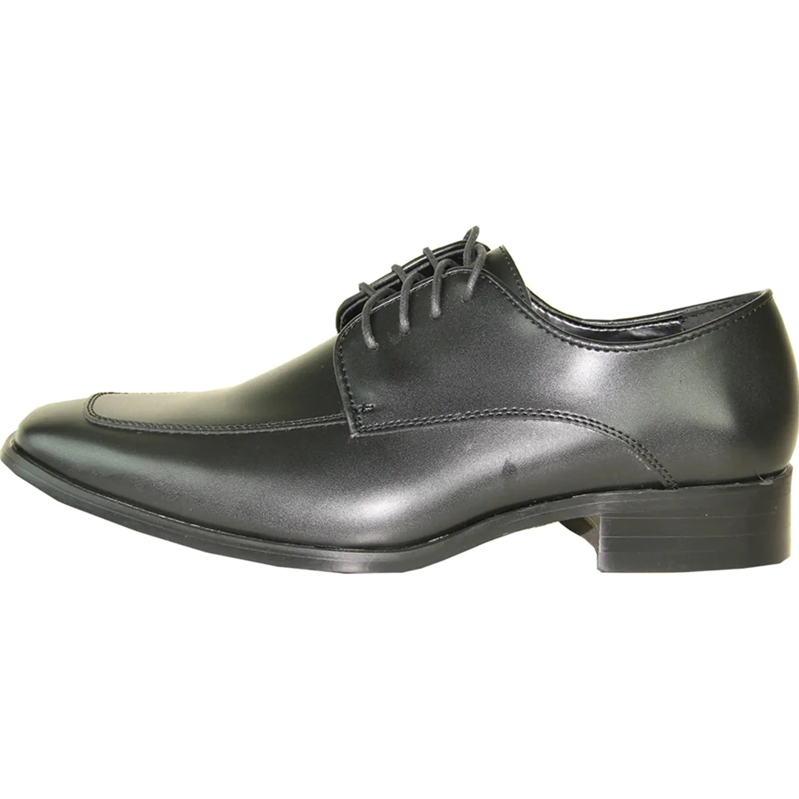 Mens Classic Moc Toe Tuxedo Prom Shoe in Black - Image 3