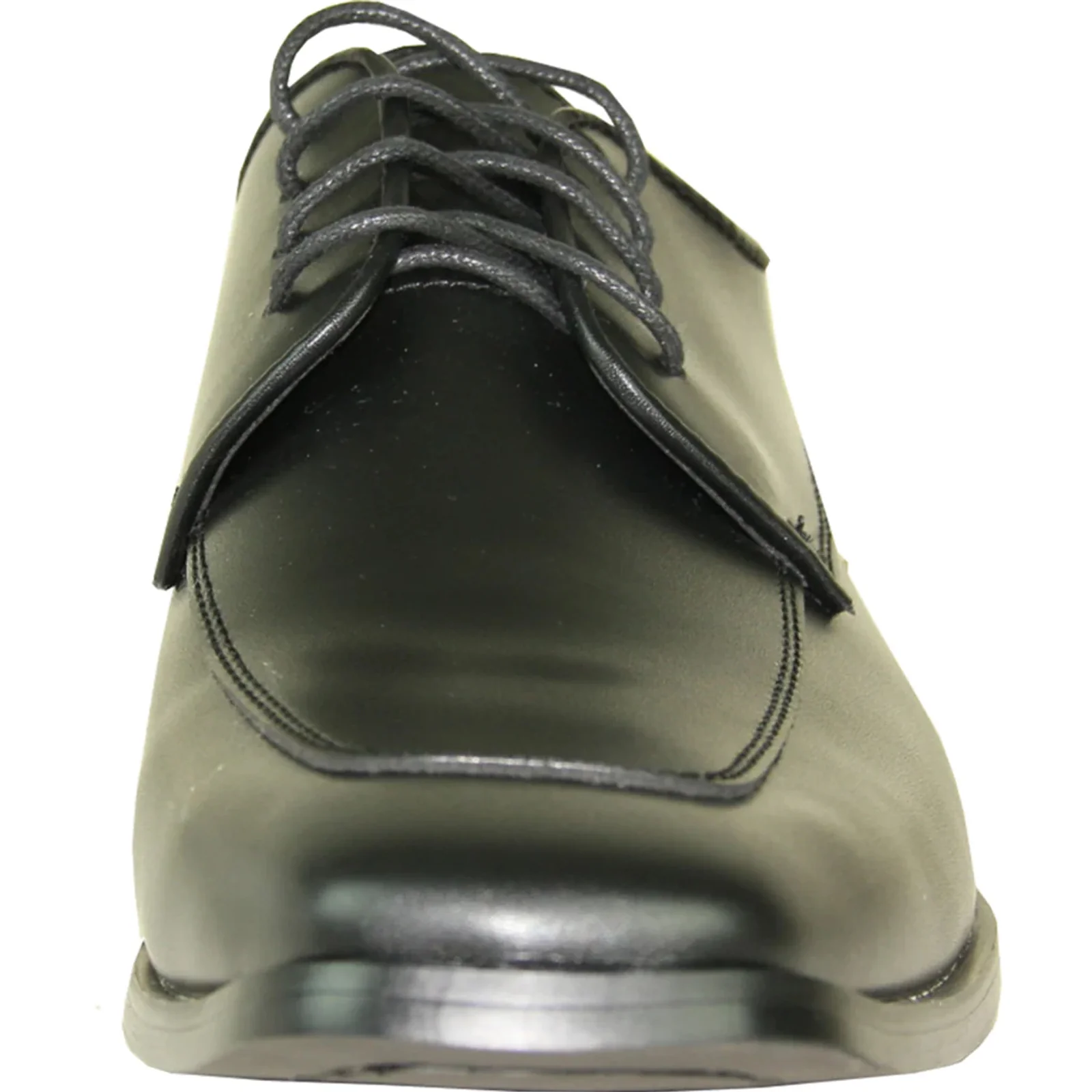 Mens Classic Moc Toe Tuxedo Prom Shoe in Black - Image 4