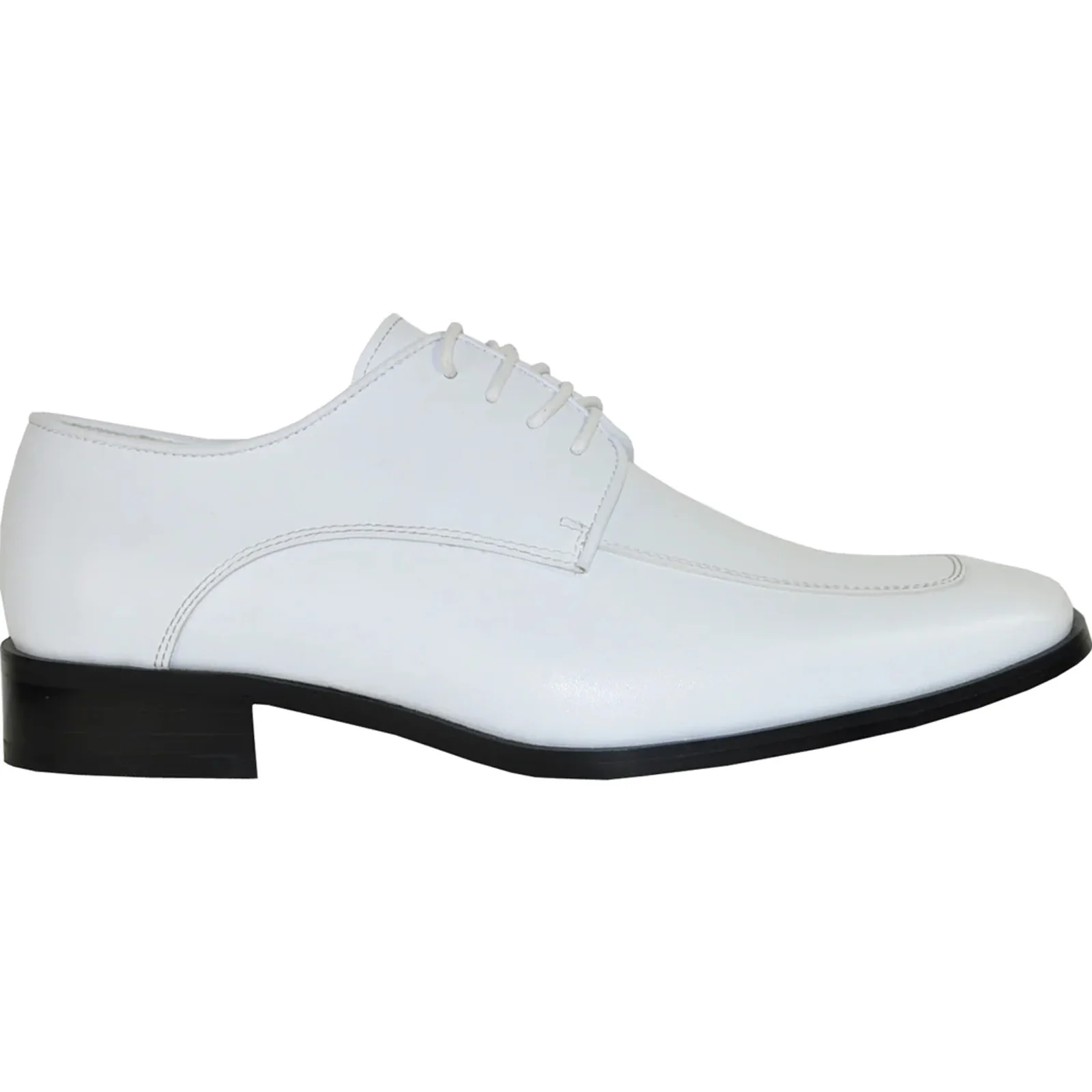 Mens Classic Moc Toe Tuxedo Prom Shoe in White - Image 2