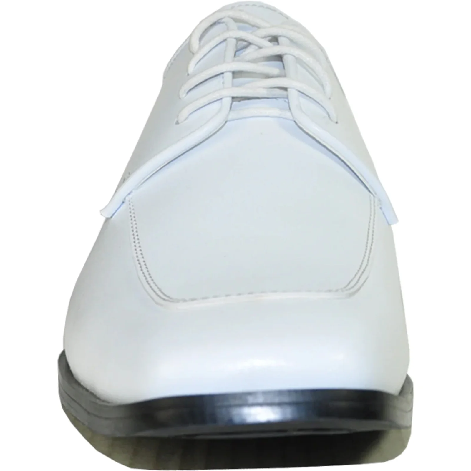 Mens Classic Moc Toe Tuxedo Prom Shoe in White - Image 4