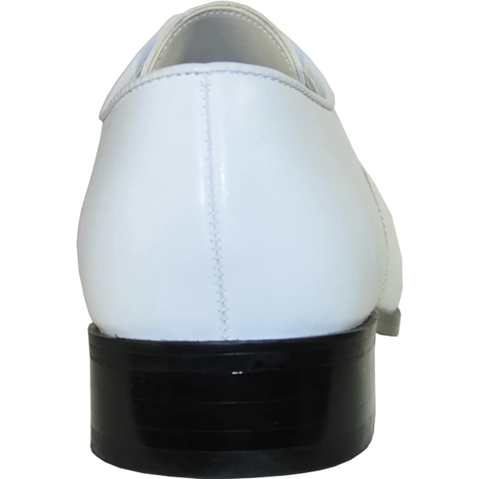 Mens Classic Moc Toe Tuxedo Prom Shoe in White - Image 5