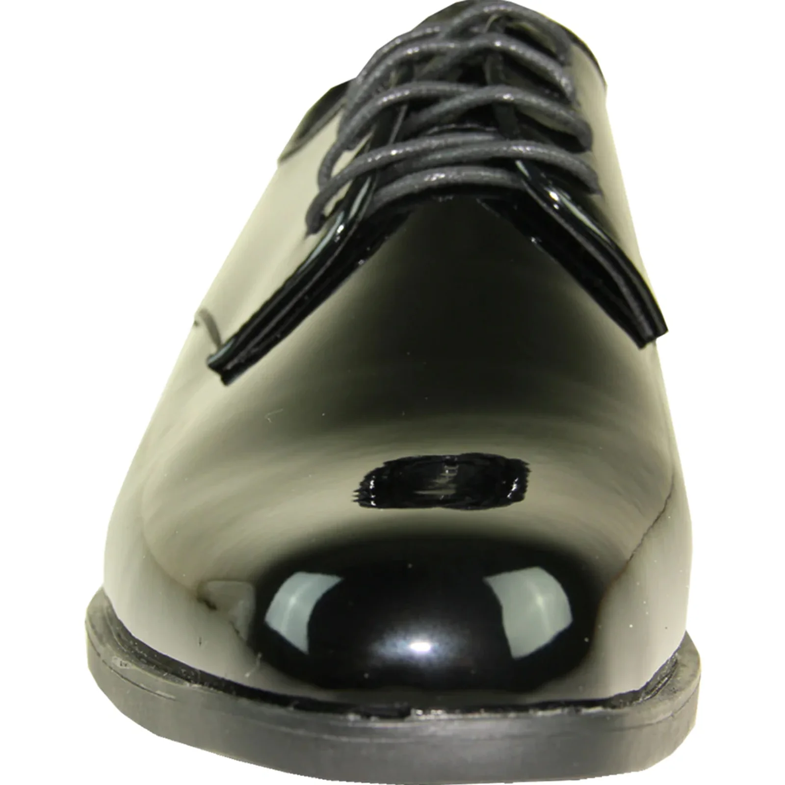 Mens Classic Plain Square Toe Shiny Patent Tuxedo Dress Shoe in Black - Image 4