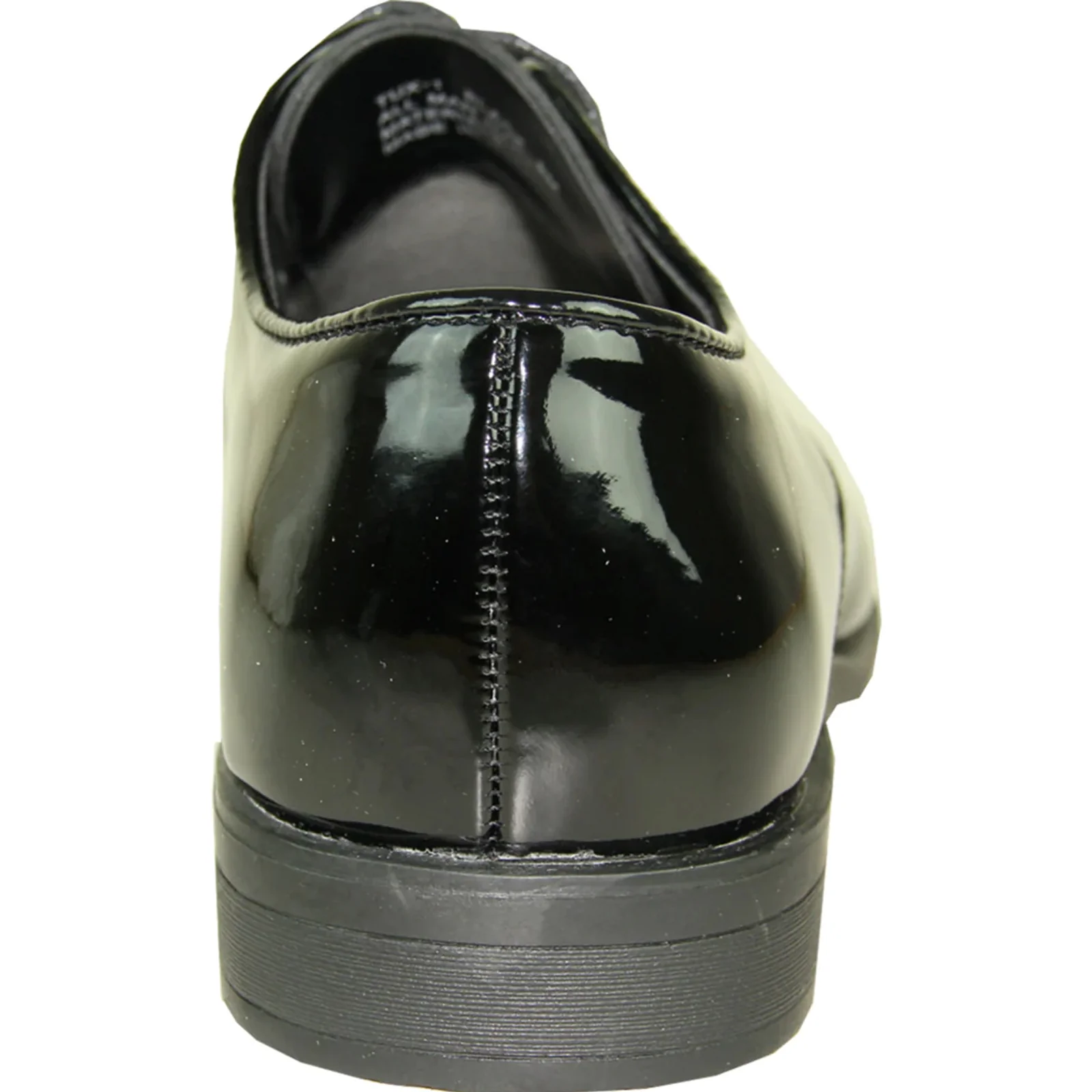 Mens Classic Plain Square Toe Shiny Patent Tuxedo Dress Shoe in Black - Image 5