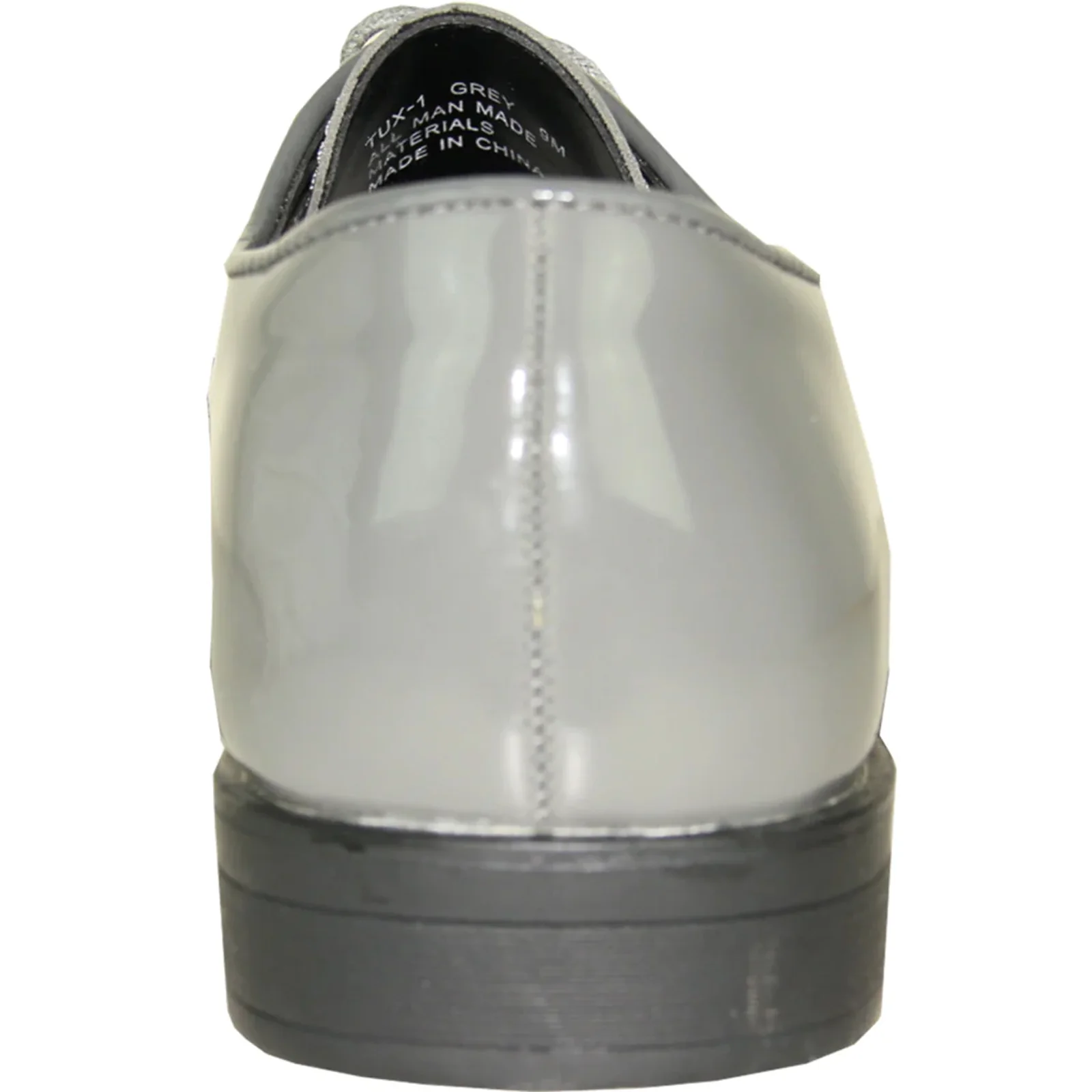 Mens Classic Plain Square Toe Shiny Patent Tuxedo Dress Shoe in Grey - Image 5