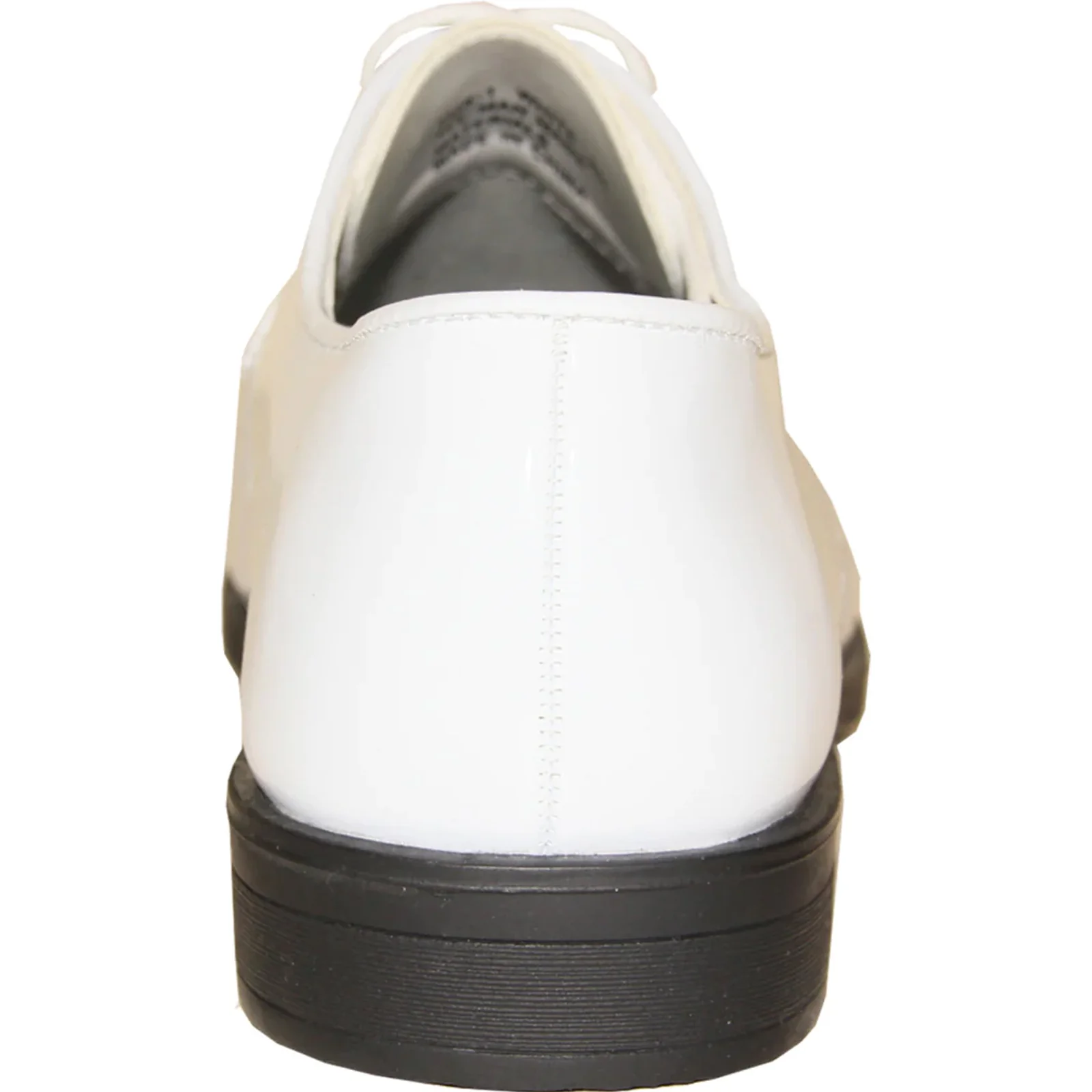 Mens Classic Plain Square Toe Shiny Patent Tuxedo Dress Shoe in White - Image 5