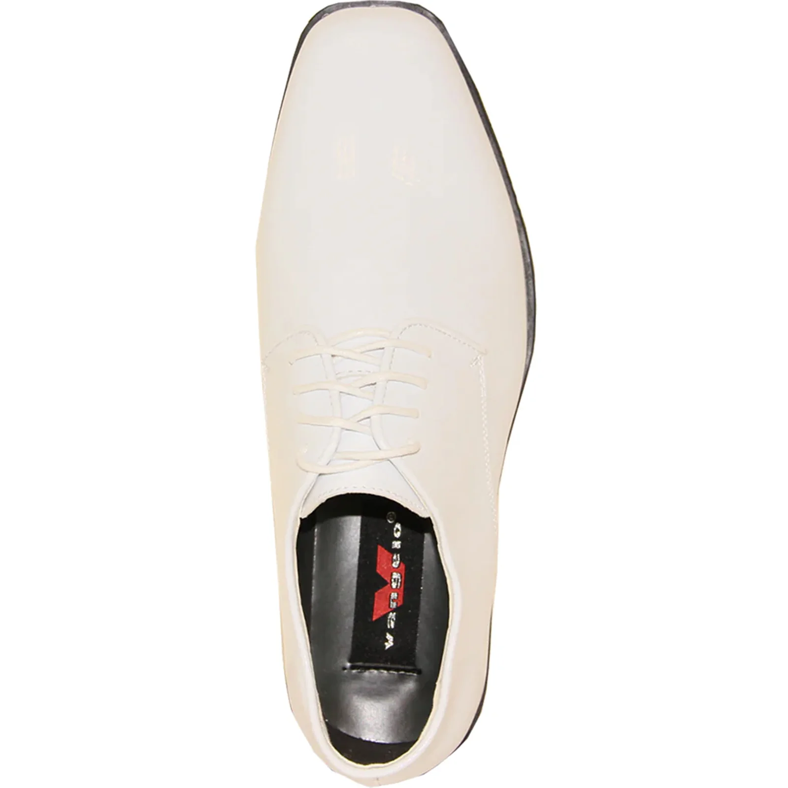 Mens Classic Plain Square Toe Shiny Patent Tuxedo Dress Shoe in White - Image 6