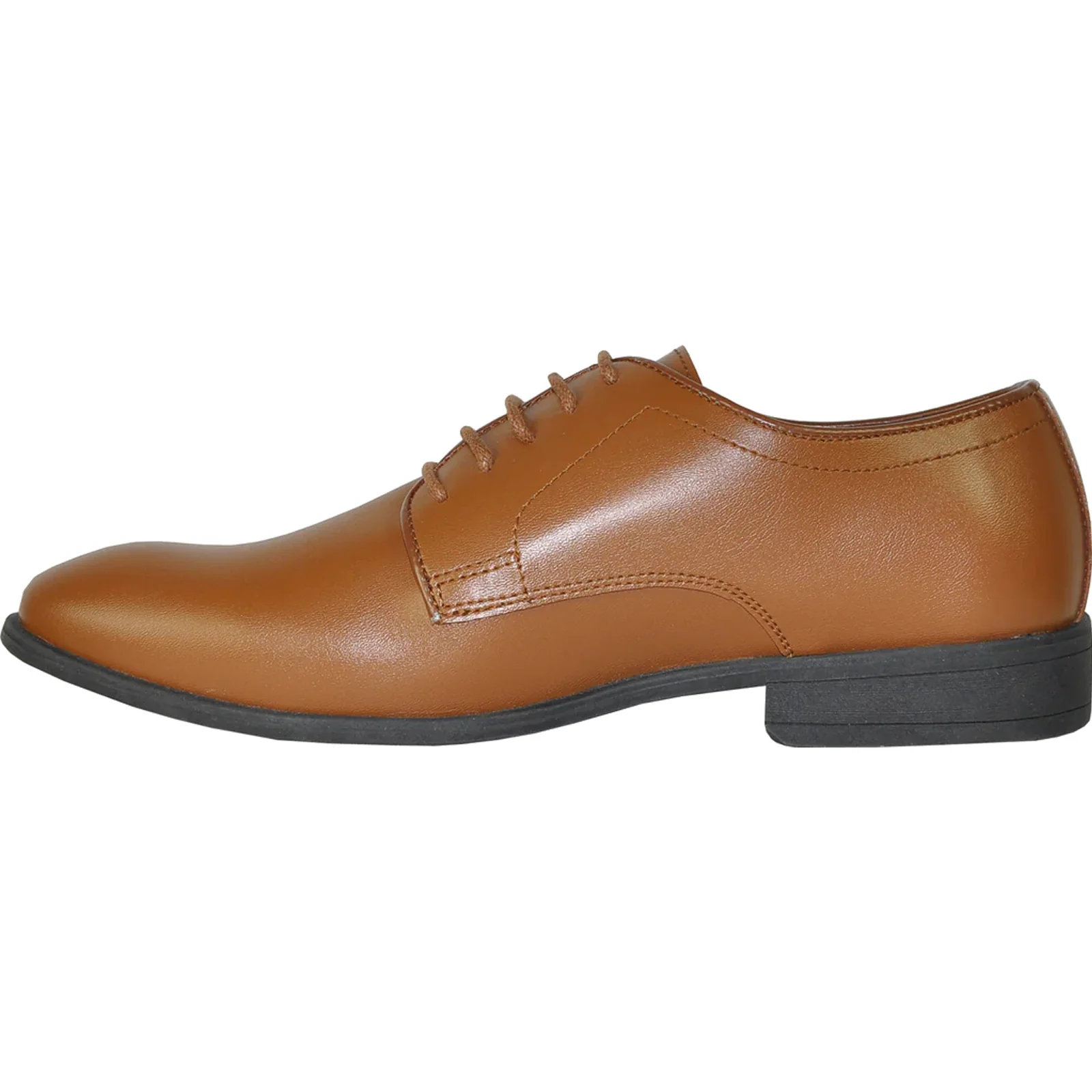 Mens Classic Plain Toe Oxford Dress Shoe in Light Brown - Image 3