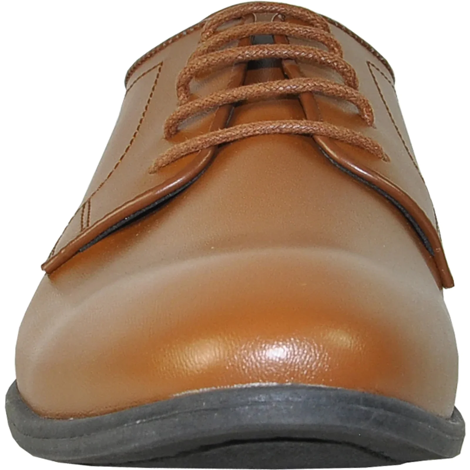 Mens Classic Plain Toe Oxford Dress Shoe in Light Brown - Image 4
