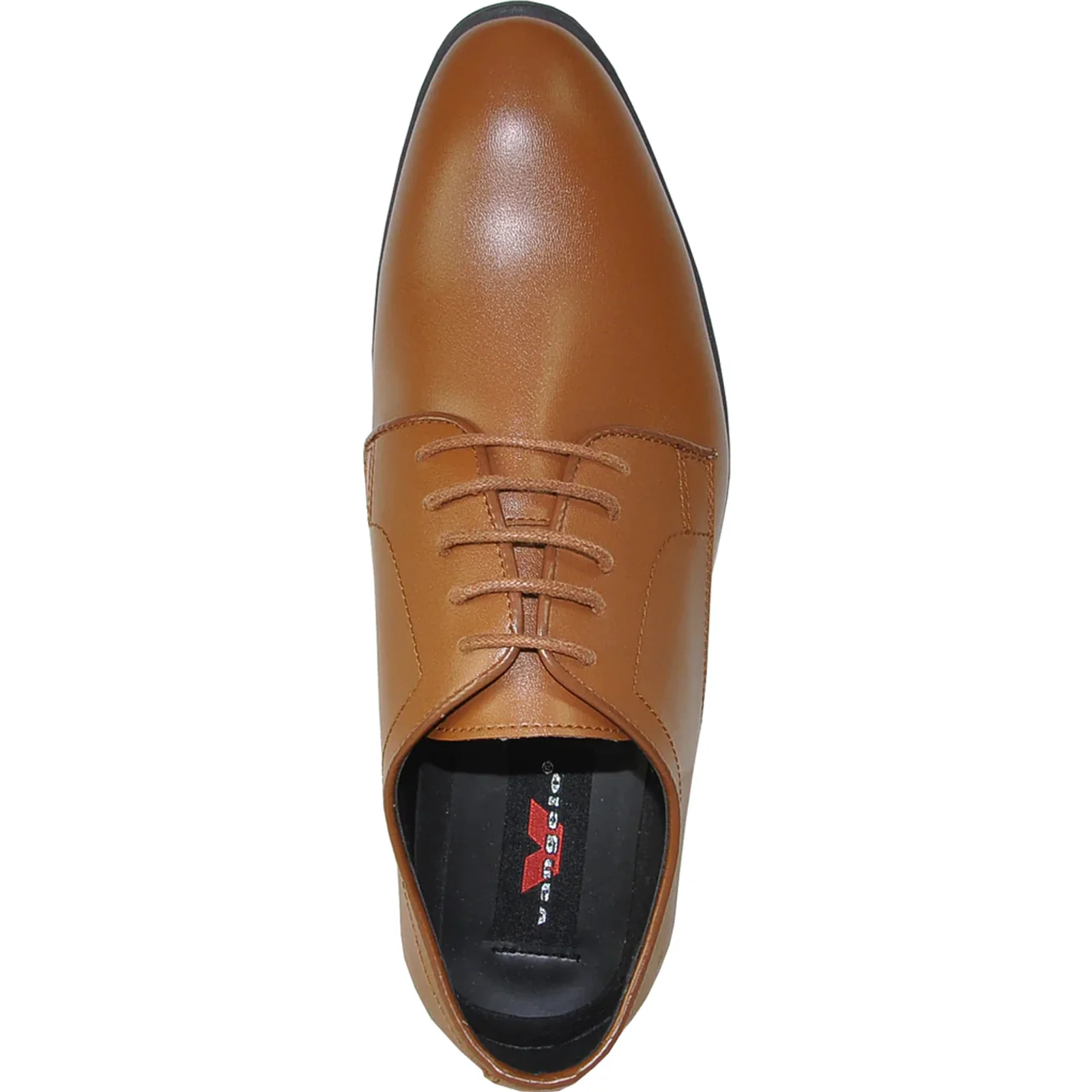 Mens Classic Plain Toe Oxford Dress Shoe in Light Brown - Image 6