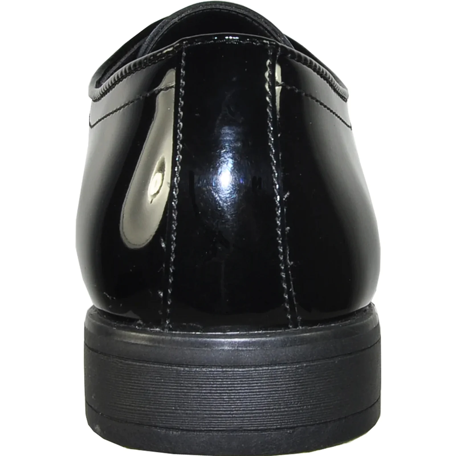 Mens Classic Plain Toe Shiny Patent Tuxedo Oxford Dress Shoe in Black - Image 5