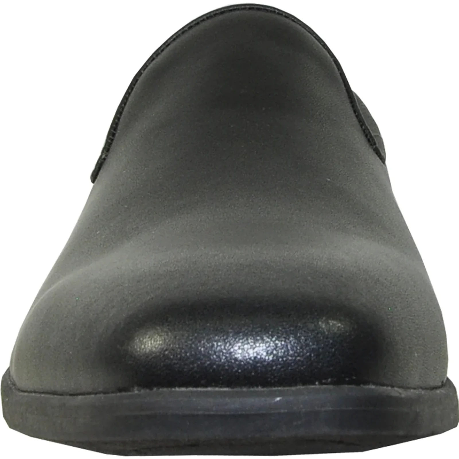 Mens Classic Plain Toe Slip on Loafer Dress Shoe in Black - Image 4
