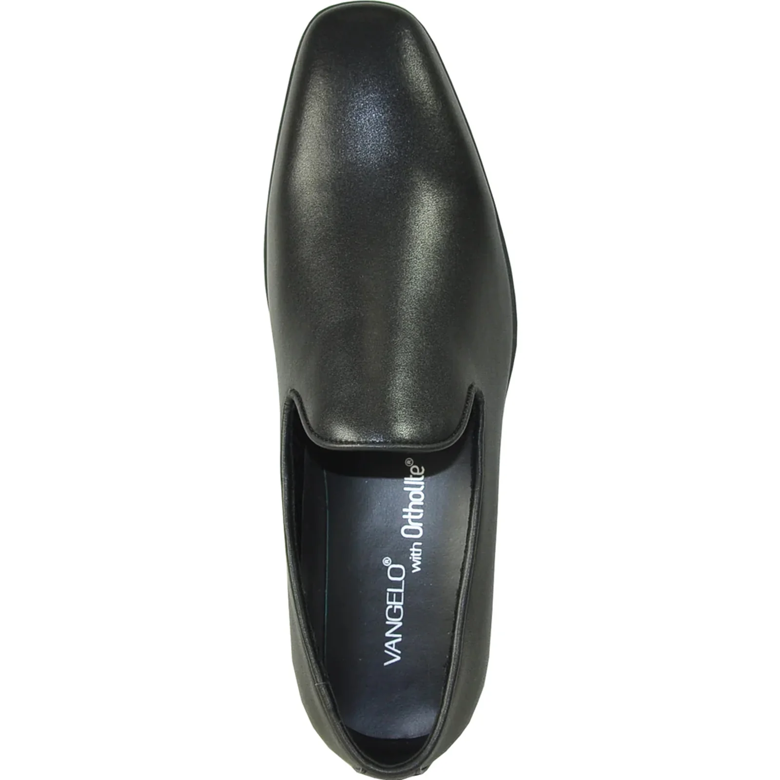 Mens Classic Plain Toe Slip on Loafer Dress Shoe in Black - Image 6