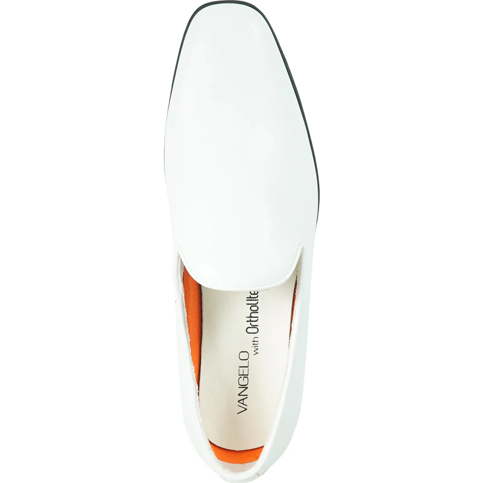Mens Classic Plain Toe Slip on Loafer Dress Shoe in White - Image 6