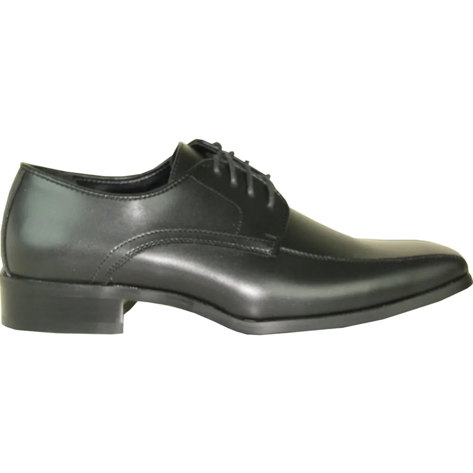 Mens Classic Square Pointy Toe Dress Shoe in Black - Image 2