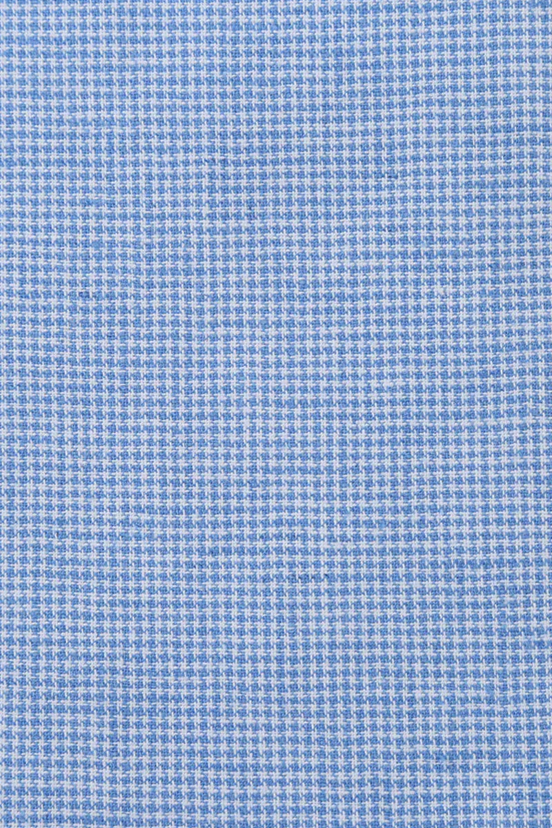 Mens Classic Two Button Linen & Cotton Summer Sport Coat Blazer in Sky Blue Houndstooth | CLOSE OUT 46S - Image 2