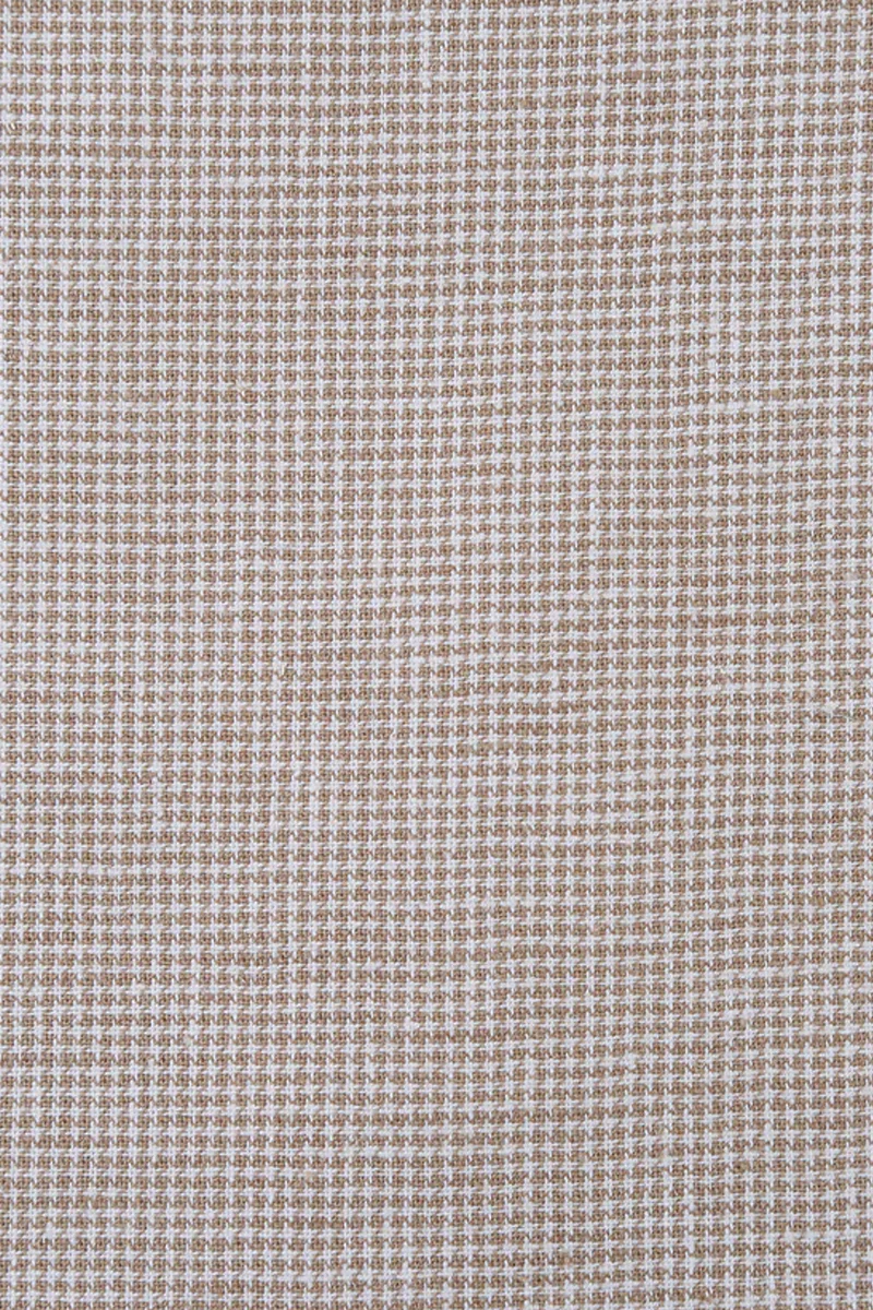 Mens Classic Two Button Linen & Cotton Summer Sport Coat Blazer in Tan Houndstooth - Image 3