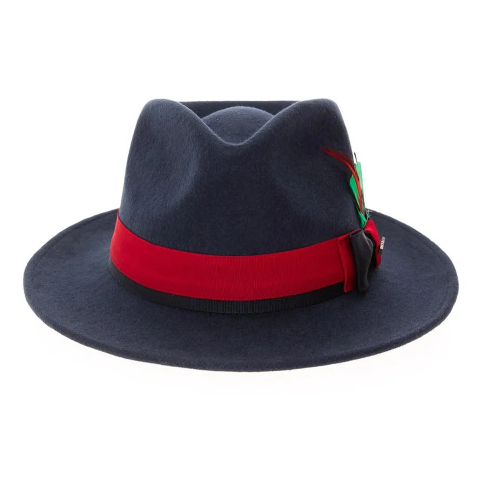 Men's Classic Two Tone Fedora Dress Hat in Navy & Red - Image 2
