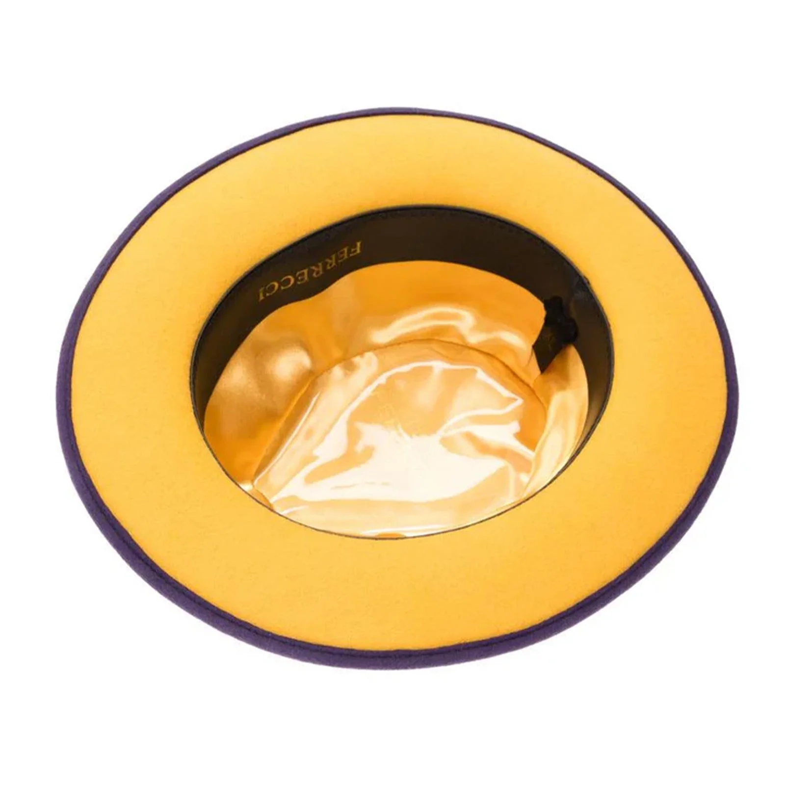 Men's Classic Two Tone Fedora Dress Hat in Purple & Gold - Image 3