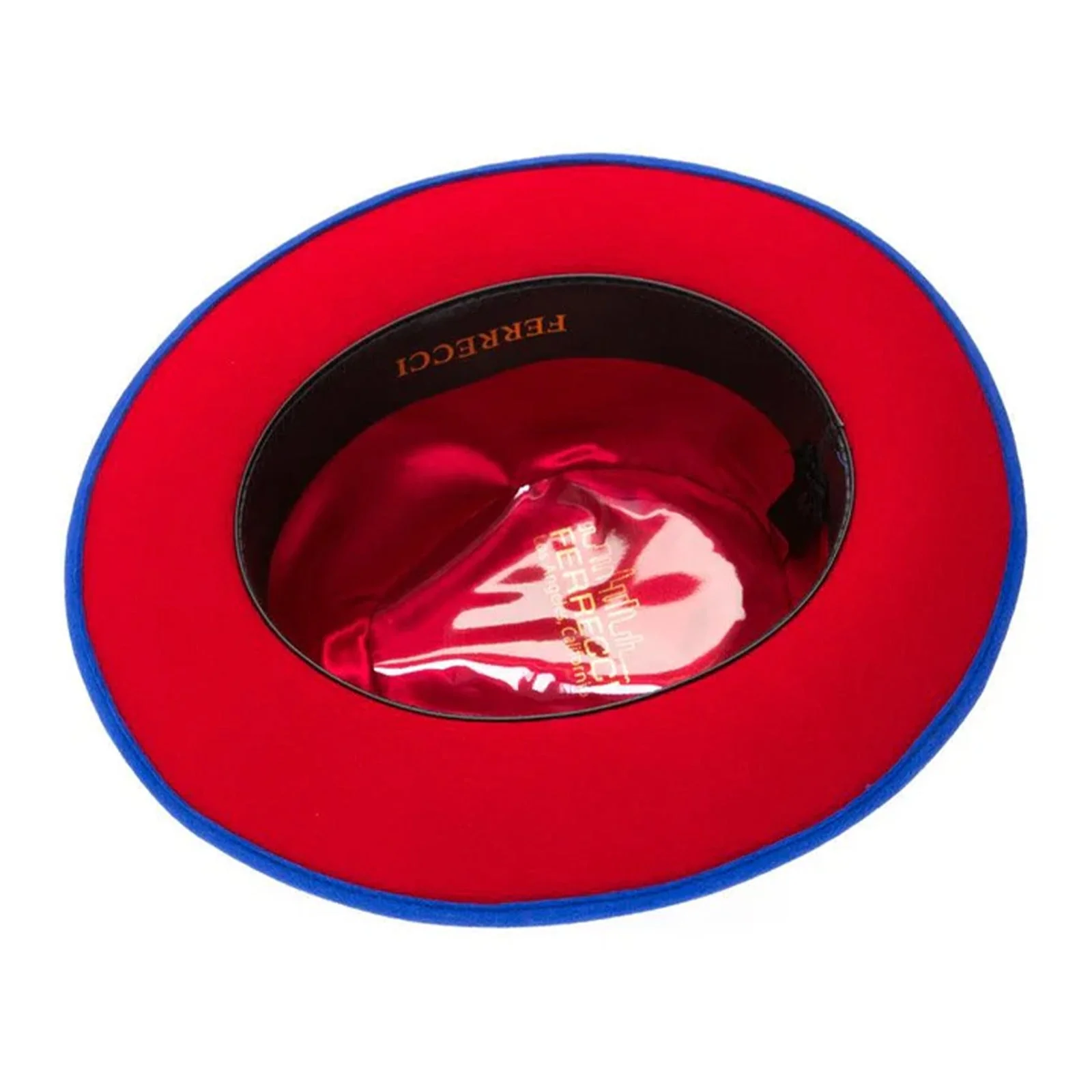 Men's Classic Two Tone Fedora Dress Hat in Red & Black - Image 3