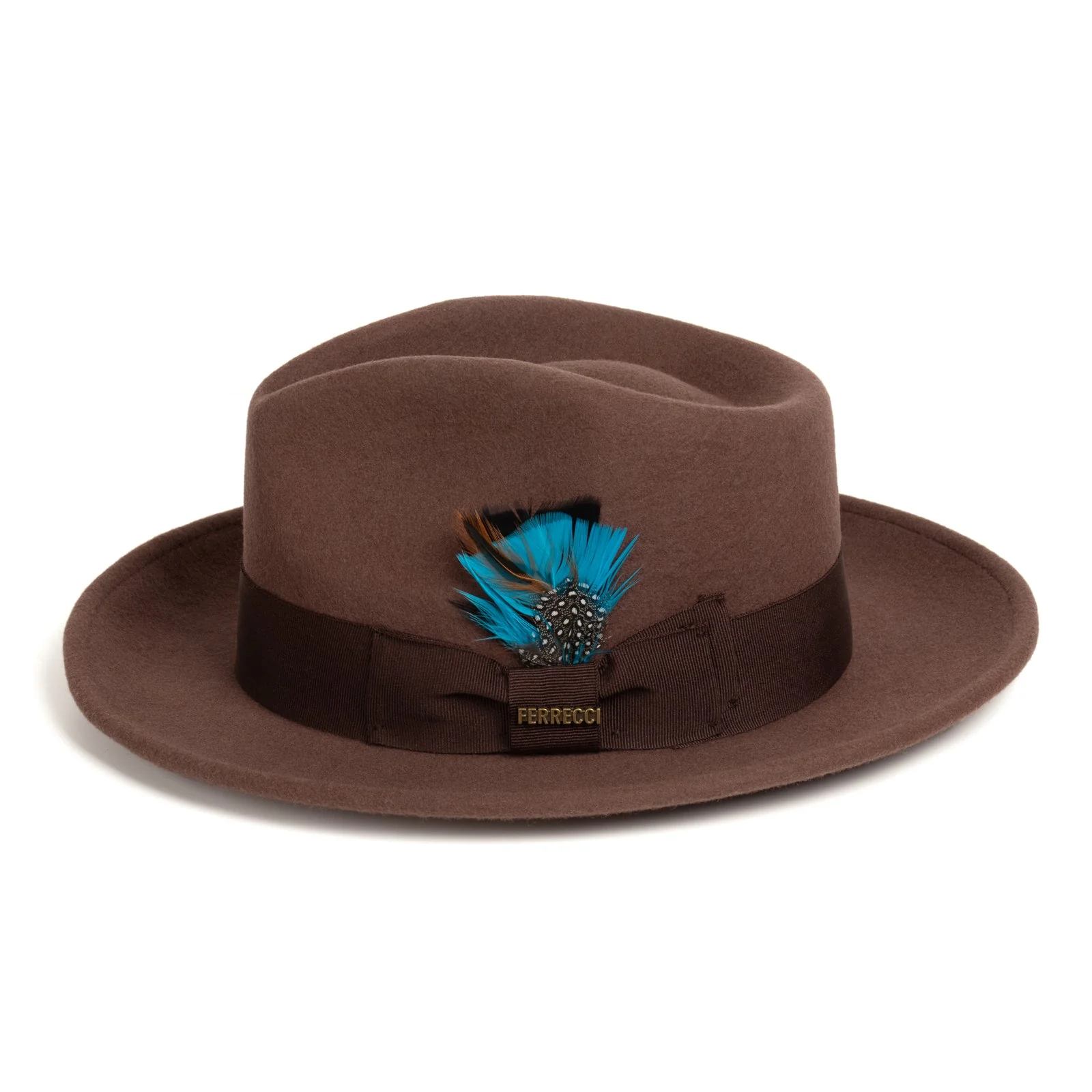 Mens Classic Wool Fedora Dress Hat in Brown - Image 3