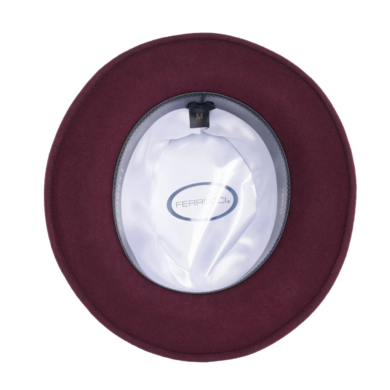 Mens Classic Wool Fedora Dress Hat in Burgundy - Image 4