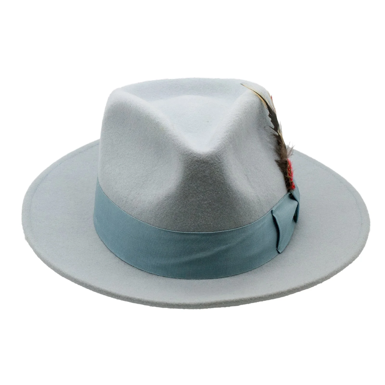 Mens Classic Wool Fedora Dress Hat in Sky Blue - Image 2