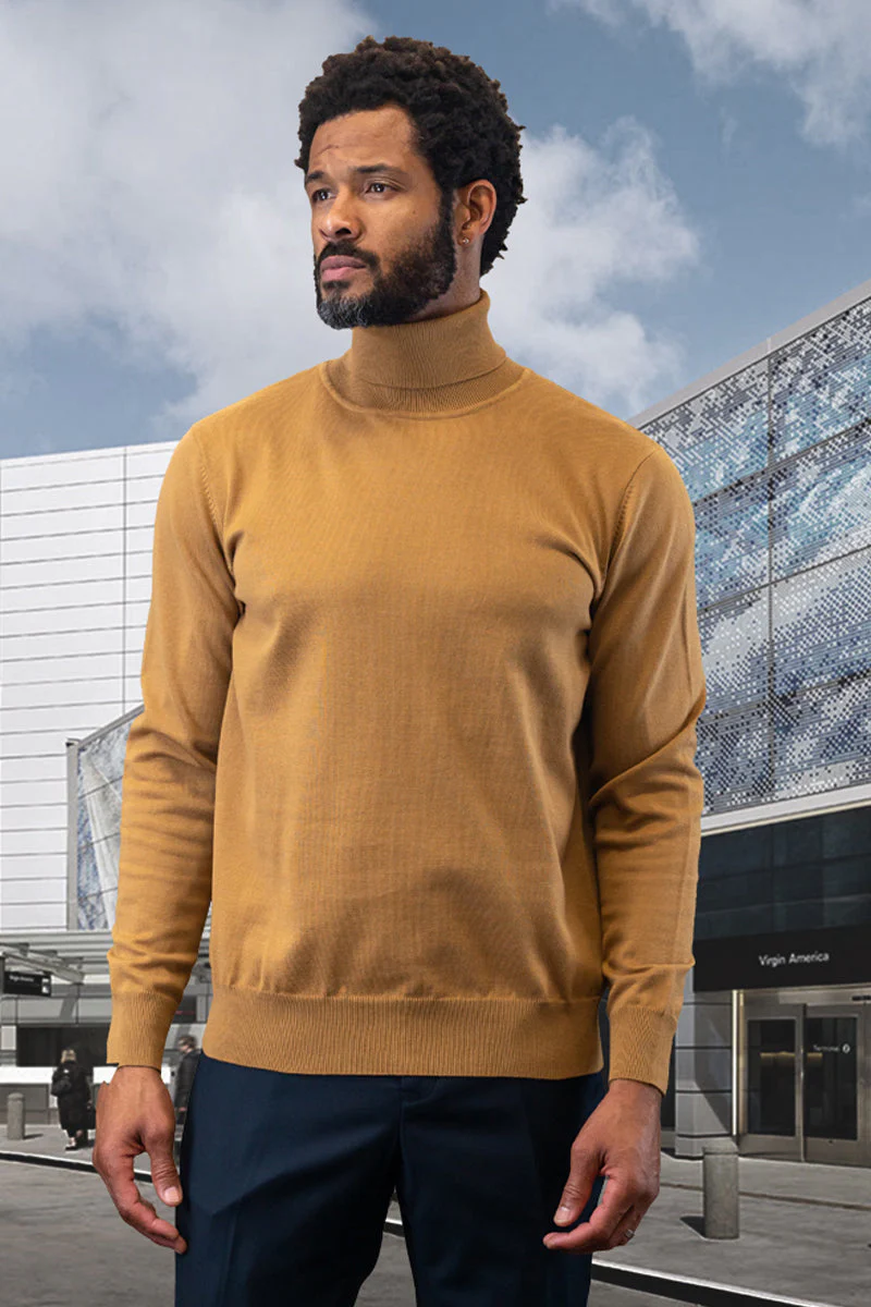 Men's Designer Wool & Cashmere Dress Sweater in Copper