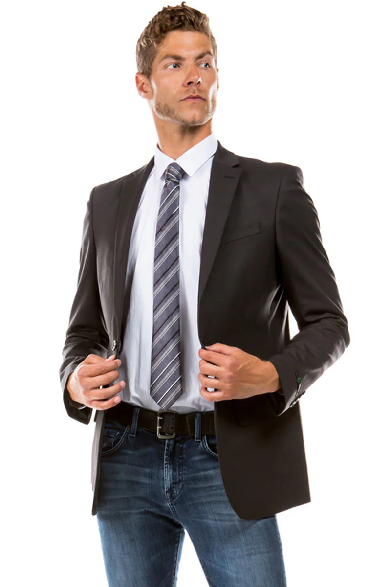 Men's Designer Suit Separate Jacket in Charcoal Grey