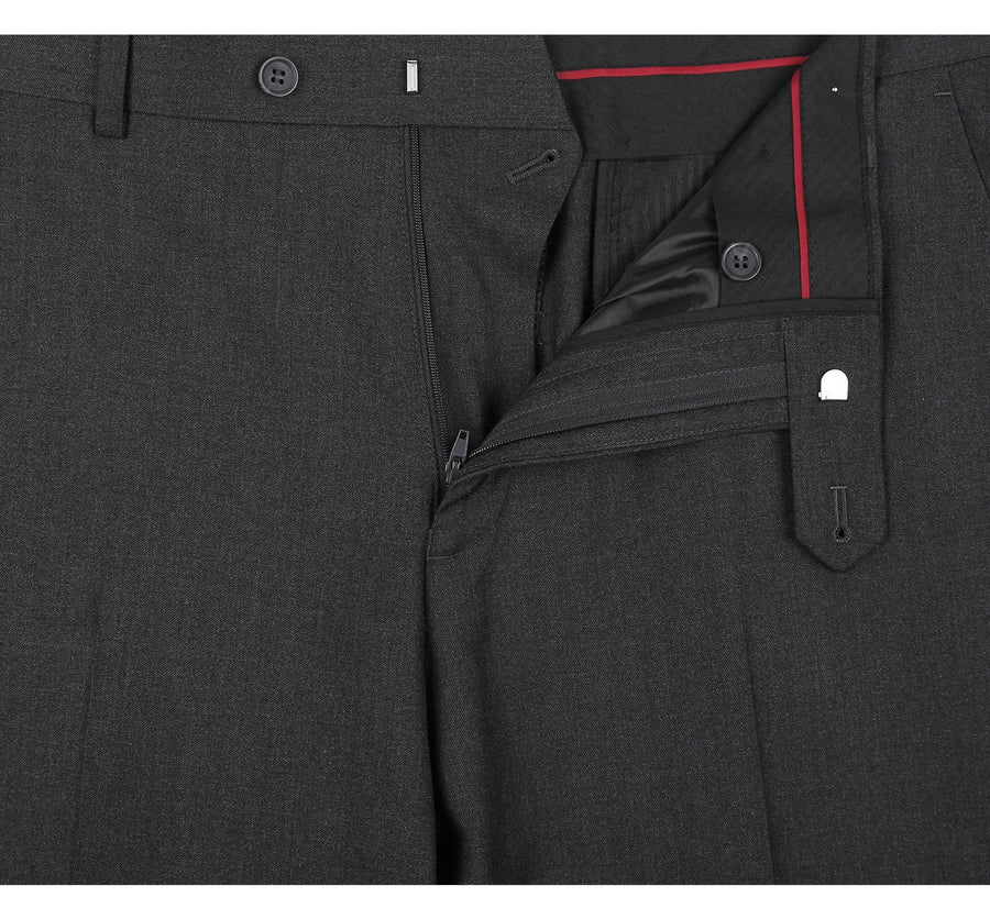Mens Extra Long Basic Two Button Suit in Dark Grey - Image 5