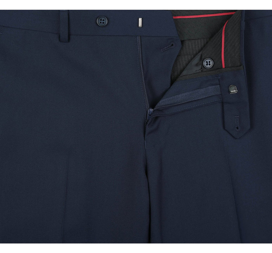 Mens Extra Long Basic Two Button Suit in Navy Blue - Image 6