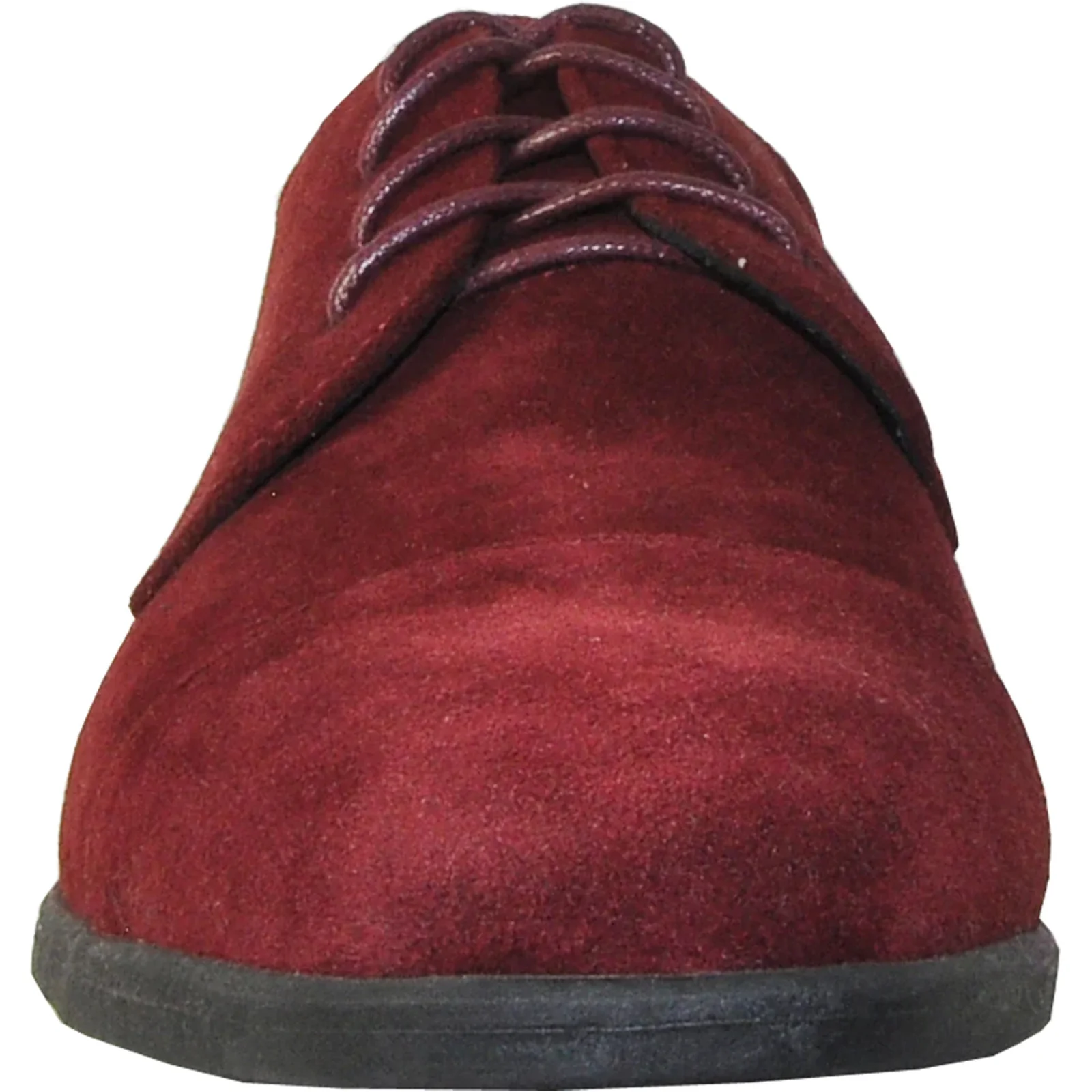 Mens Formal Suede Style Wedding & Prom Cap Toe Dress Shoe in Burgundy - Image 4