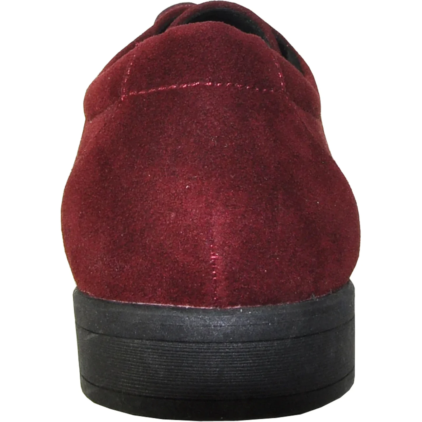 Mens Formal Suede Style Wedding & Prom Cap Toe Dress Shoe in Burgundy - Image 5