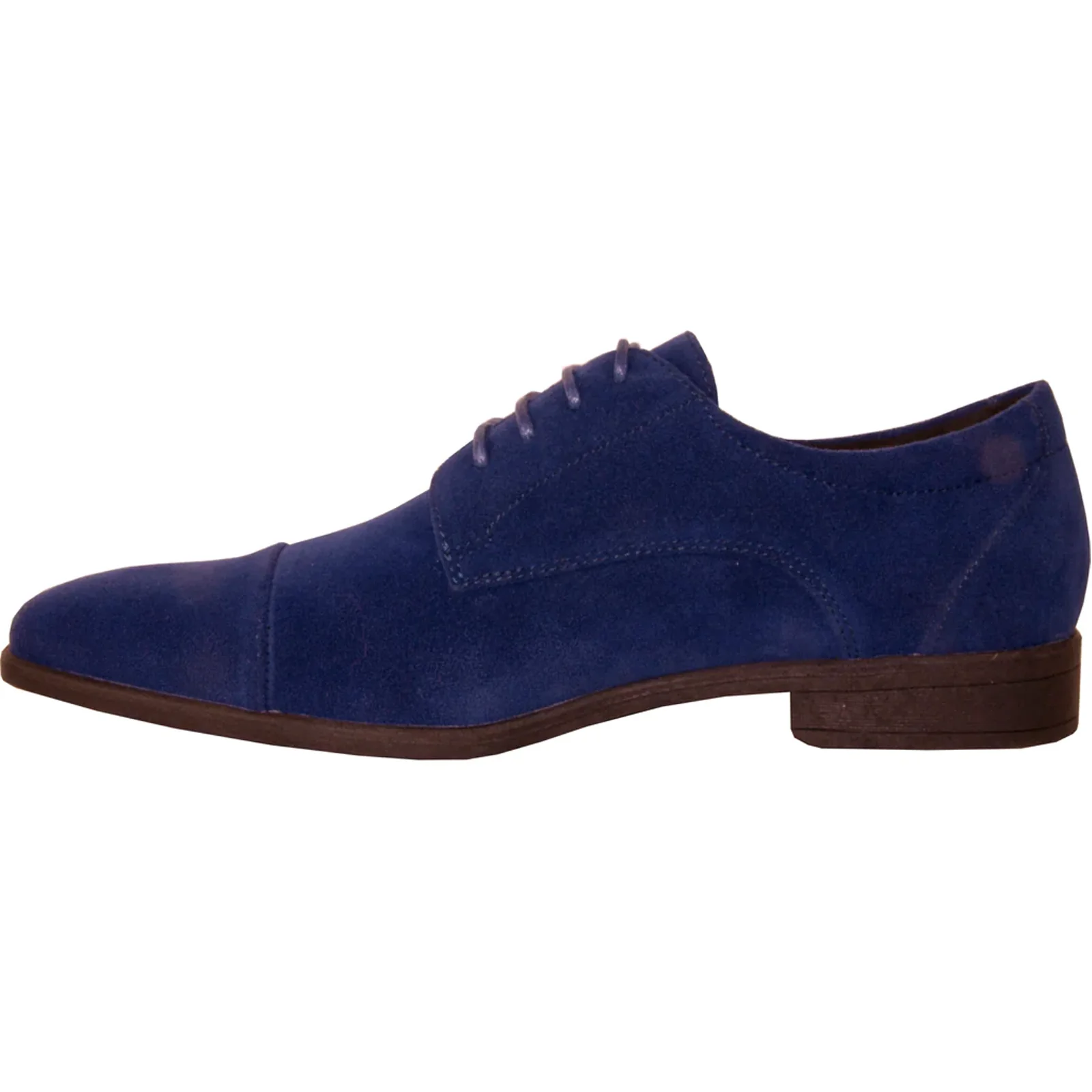 Mens Formal Suede Style Wedding & Prom Cap Toe Dress Shoe in Royal Blue - Image 3