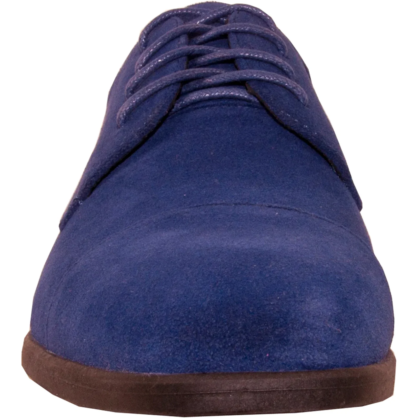 Mens Formal Suede Style Wedding & Prom Cap Toe Dress Shoe in Royal Blue - Image 4